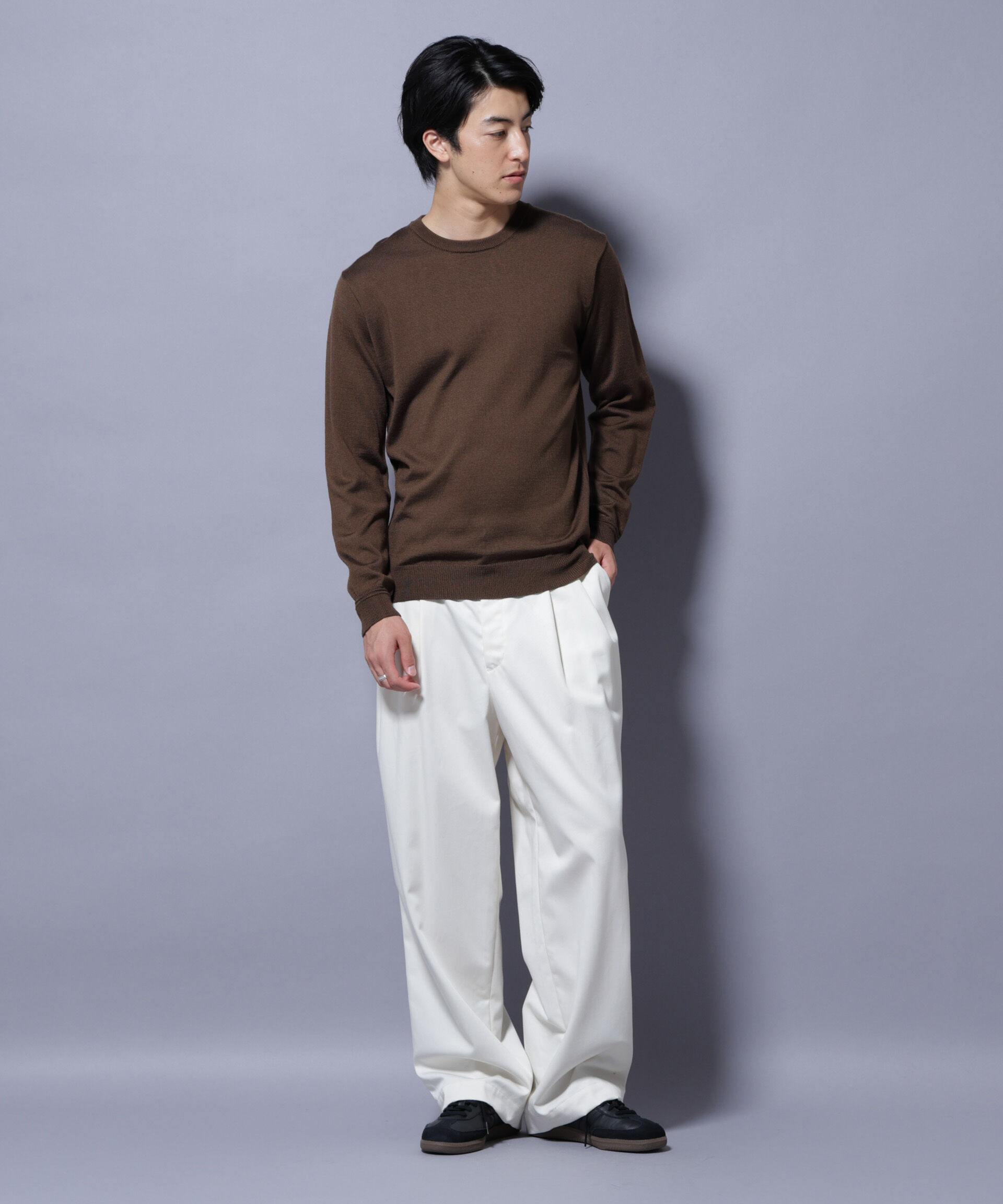 nano･universe「タスマニアミックスクルーネックニット」|ニット・セーター|