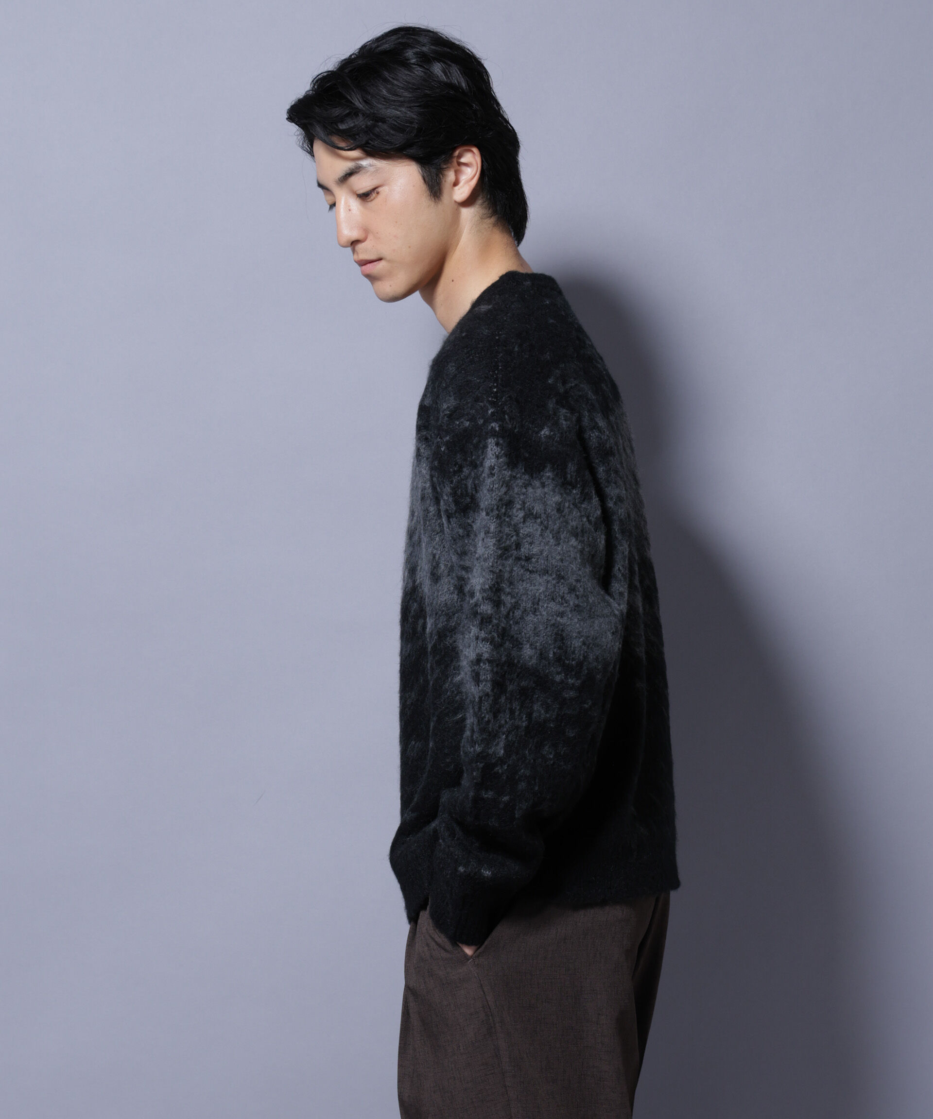 nano･universe「アート柄クルーネックニット1 シックカラー」|ニット・セーター|