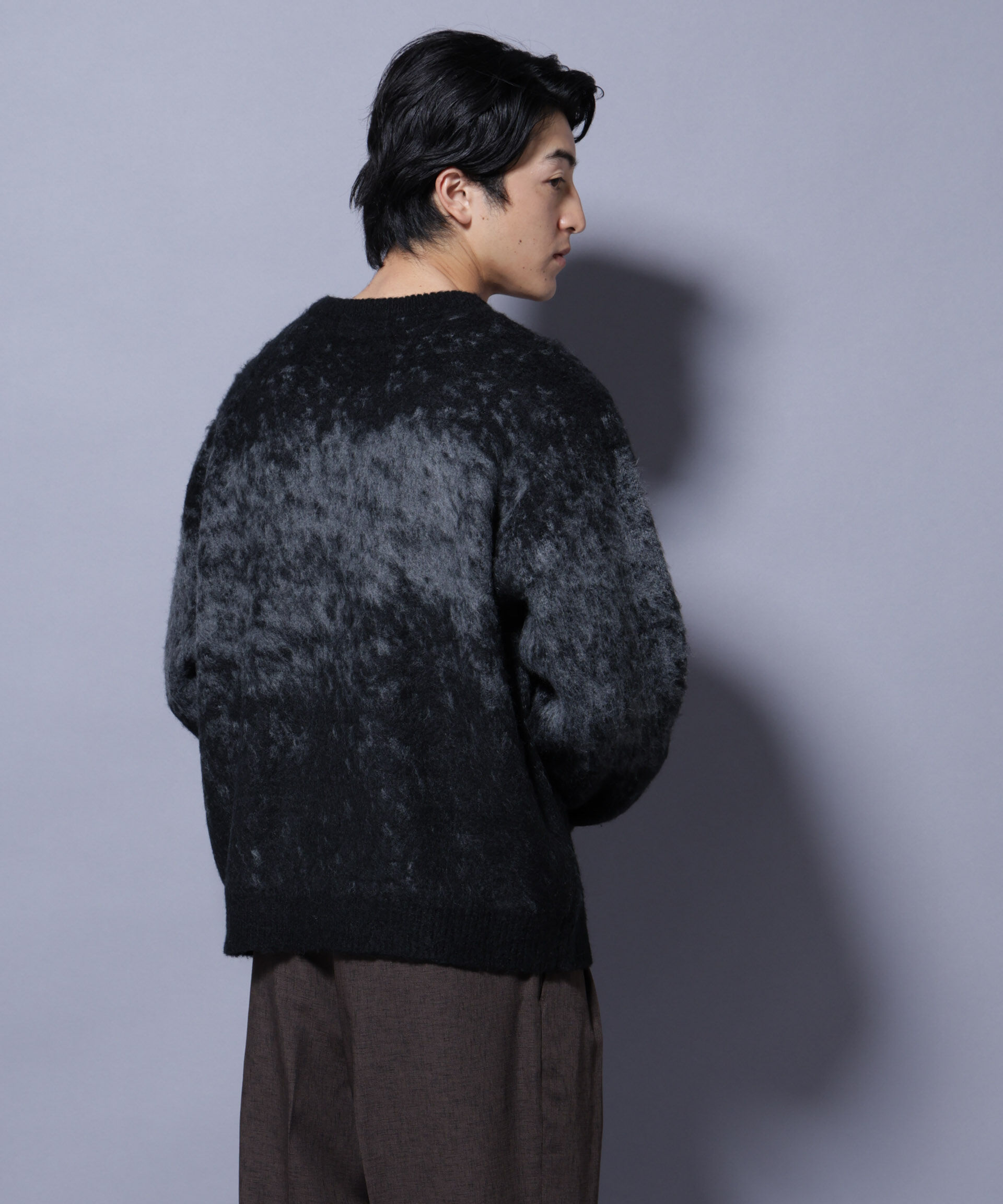 nano･universe「アート柄クルーネックニット1 シックカラー」|ニット・セーター|