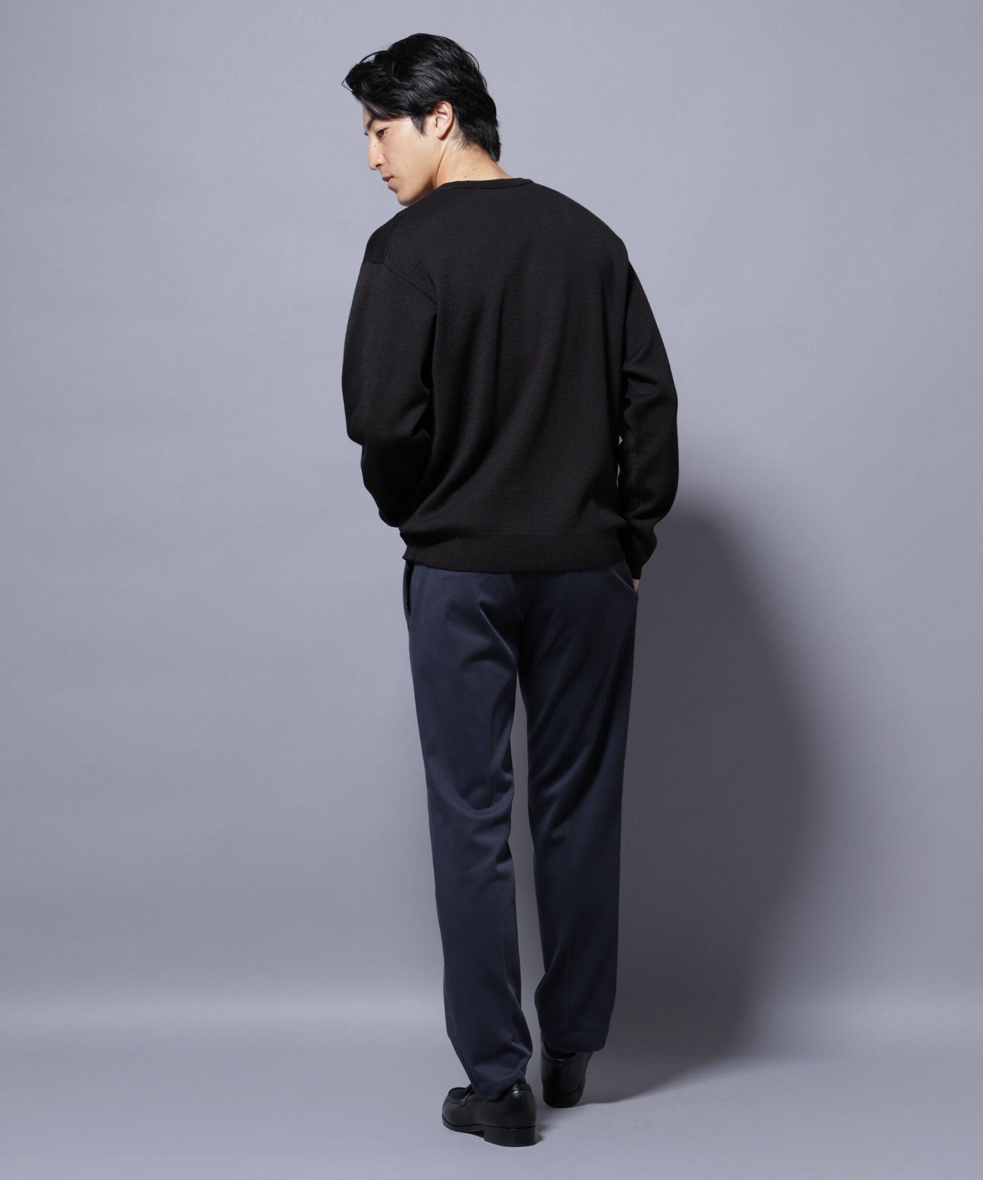 nano･universe「タスマニアウールミックス ミラノリブリラックスVネックニット」|ニット・セーター|