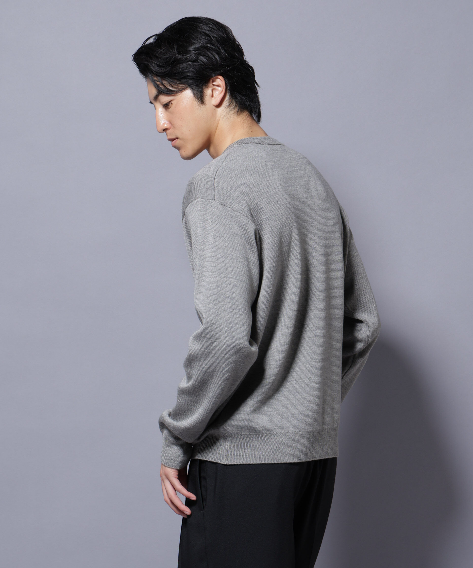 nano･universe「タスマニアウールミックス ミラノリブリラックスVネックニット」|ニット・セーター|