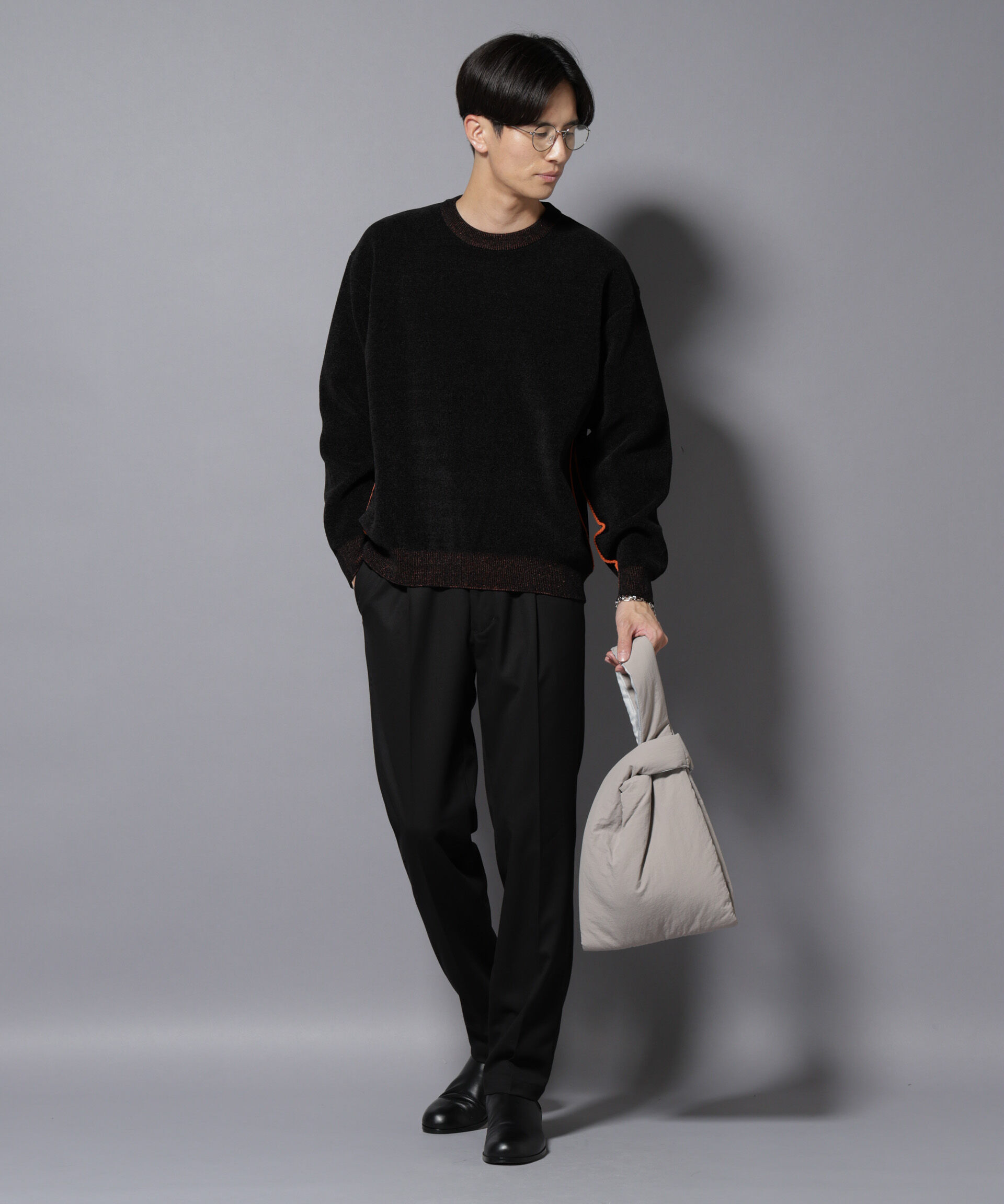 nano･universe「微起毛1タックテーパードパンツ」|チノ|