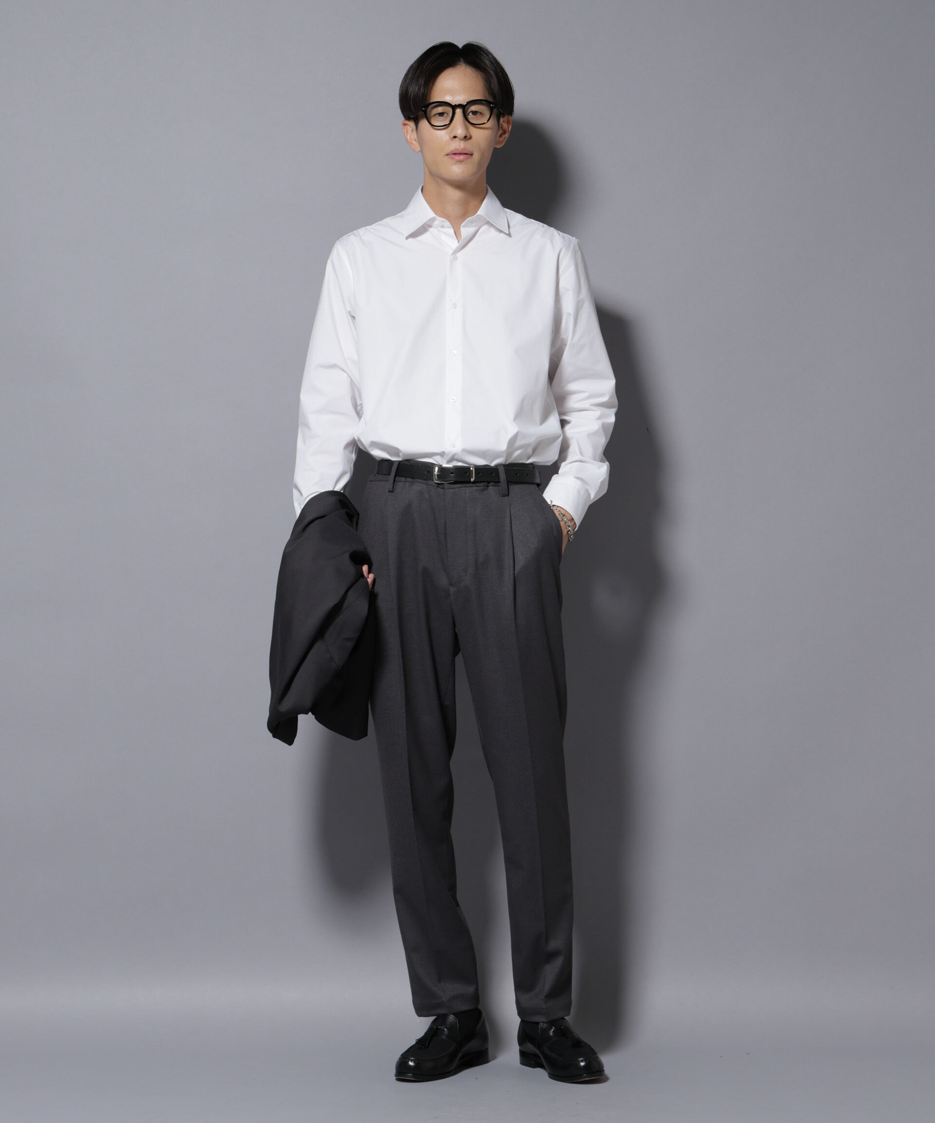 nano･universe「微起毛1タックテーパードパンツ」|チノ|