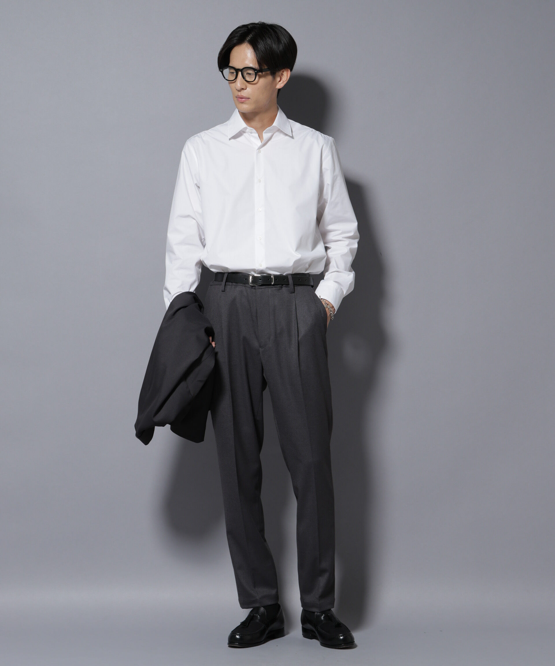 nano･universe「微起毛1タックテーパードパンツ」|チノ|