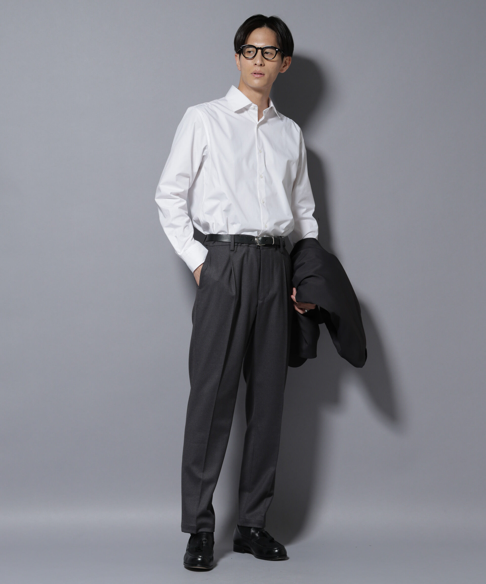 nano･universe「微起毛1タックテーパードパンツ」|チノ|