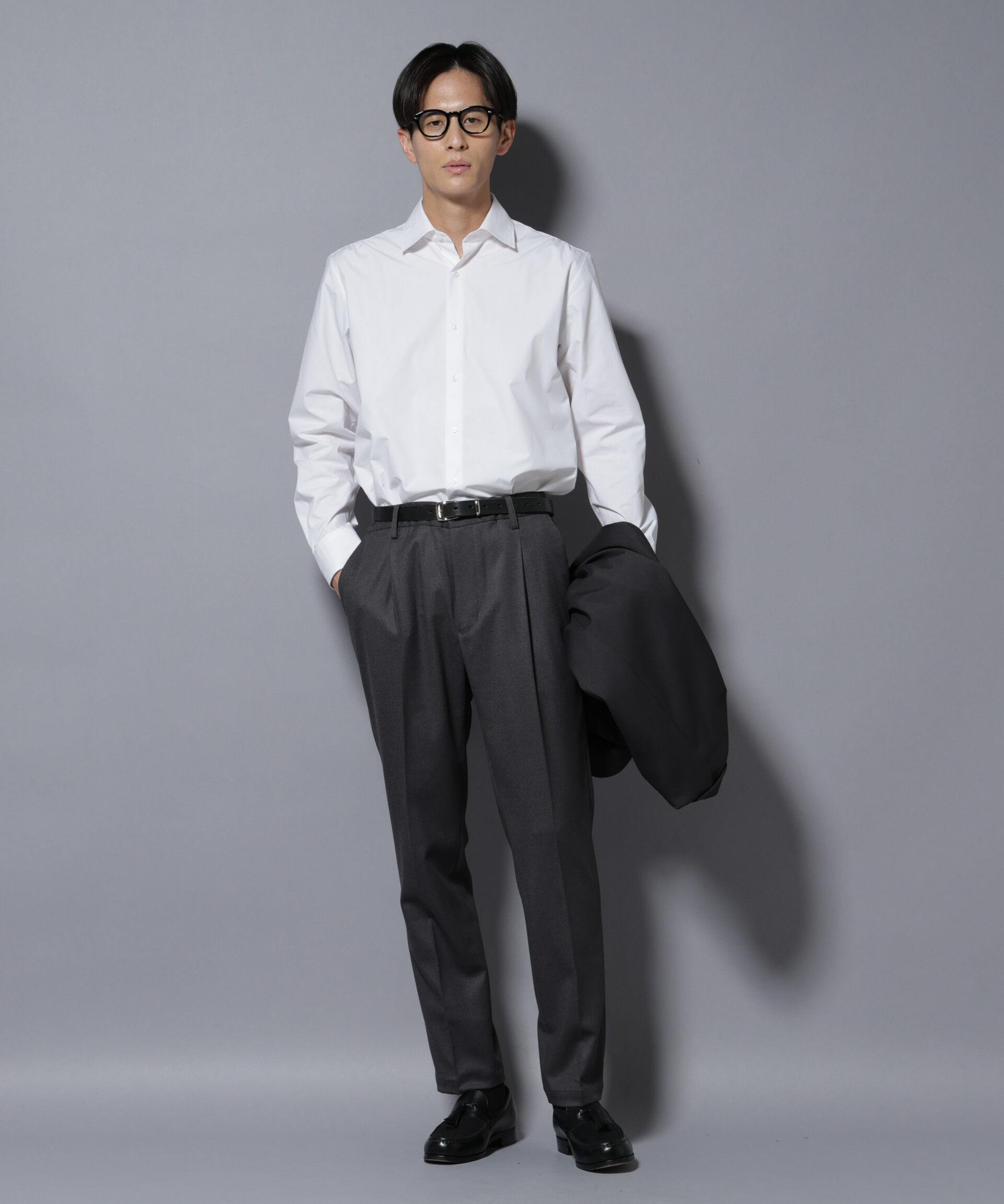 nano･universe「微起毛1タックテーパードパンツ」|チノ|