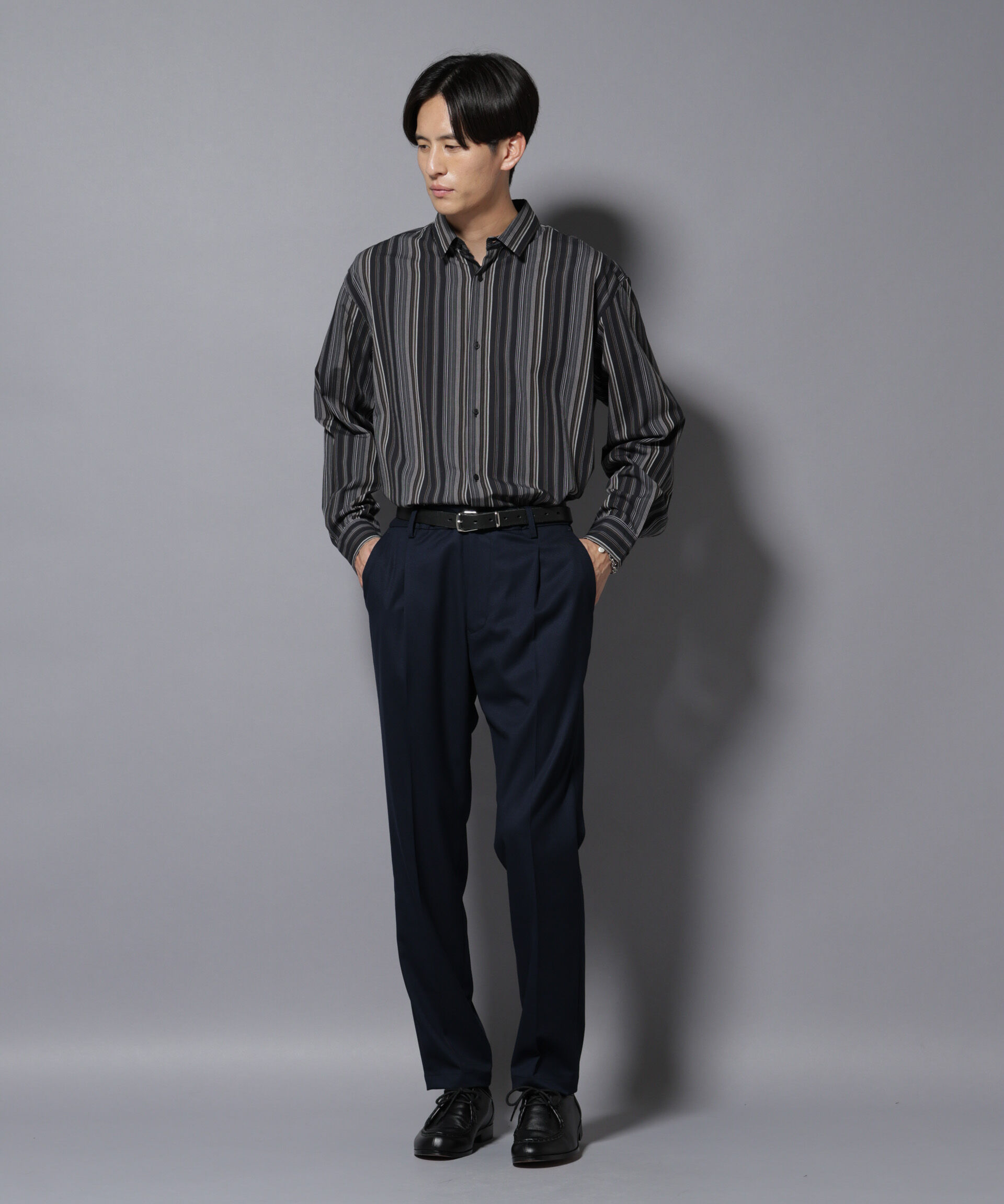 nano･universe「微起毛1タックテーパードパンツ」|チノ|