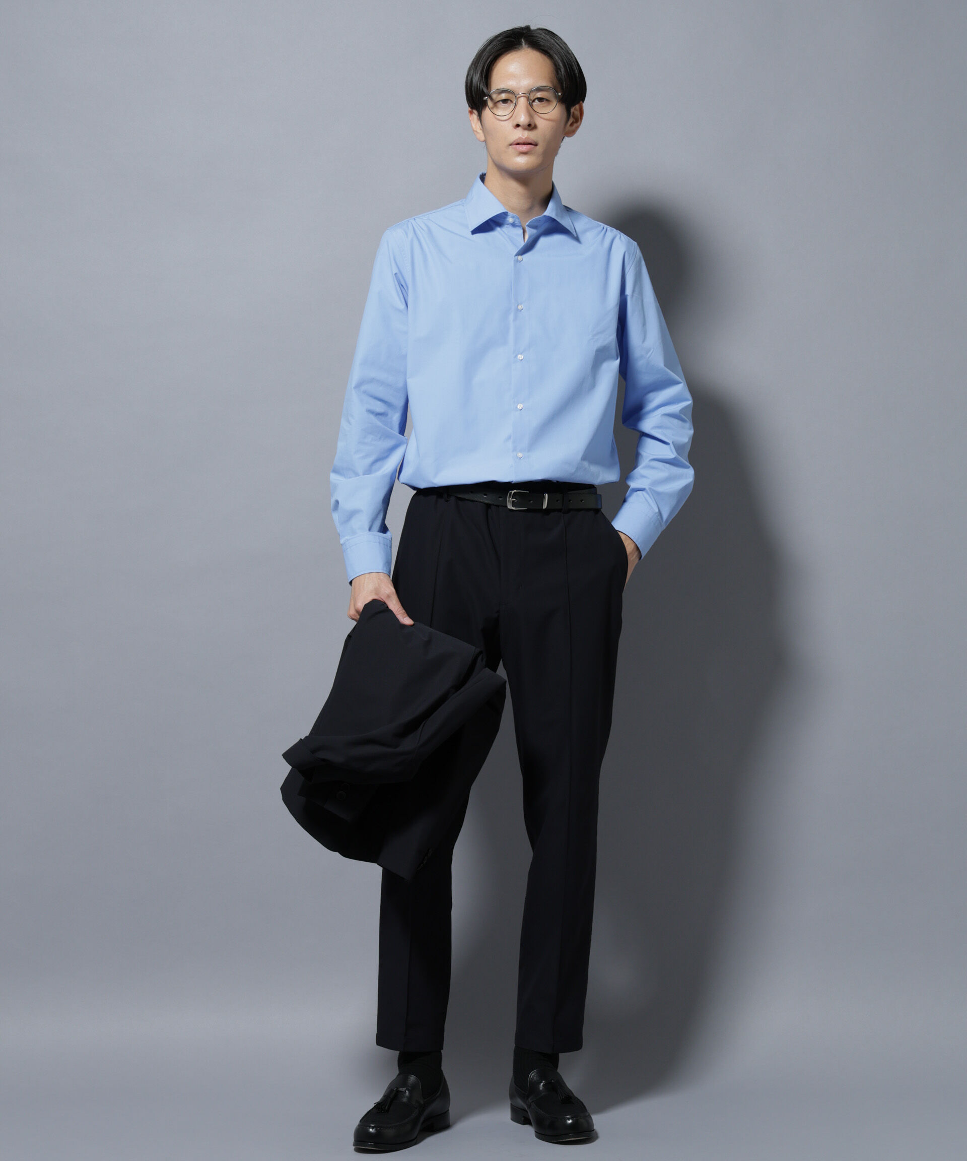 nano･universe「「N shirt」Anti Soaked(R)汗染み防止セミワイドカラーシャツ長袖」|シャツ・ブラウス|