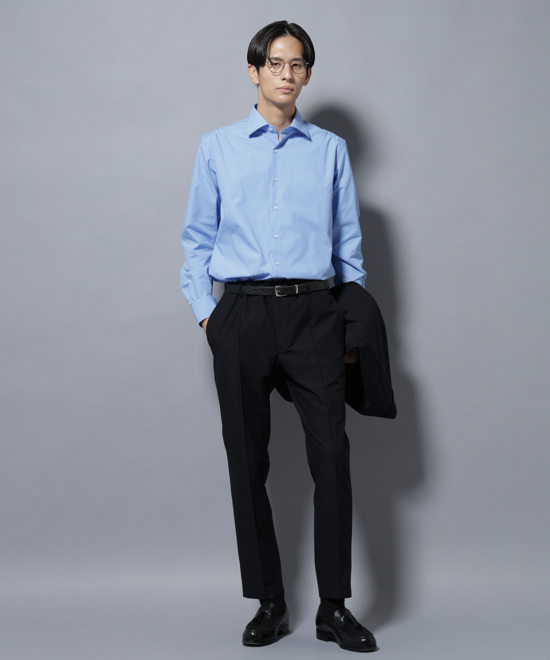 nano･universe「「N shirt」Anti Soaked(R)汗染み防止セミワイドカラーシャツ長袖」|シャツ・ブラウス|