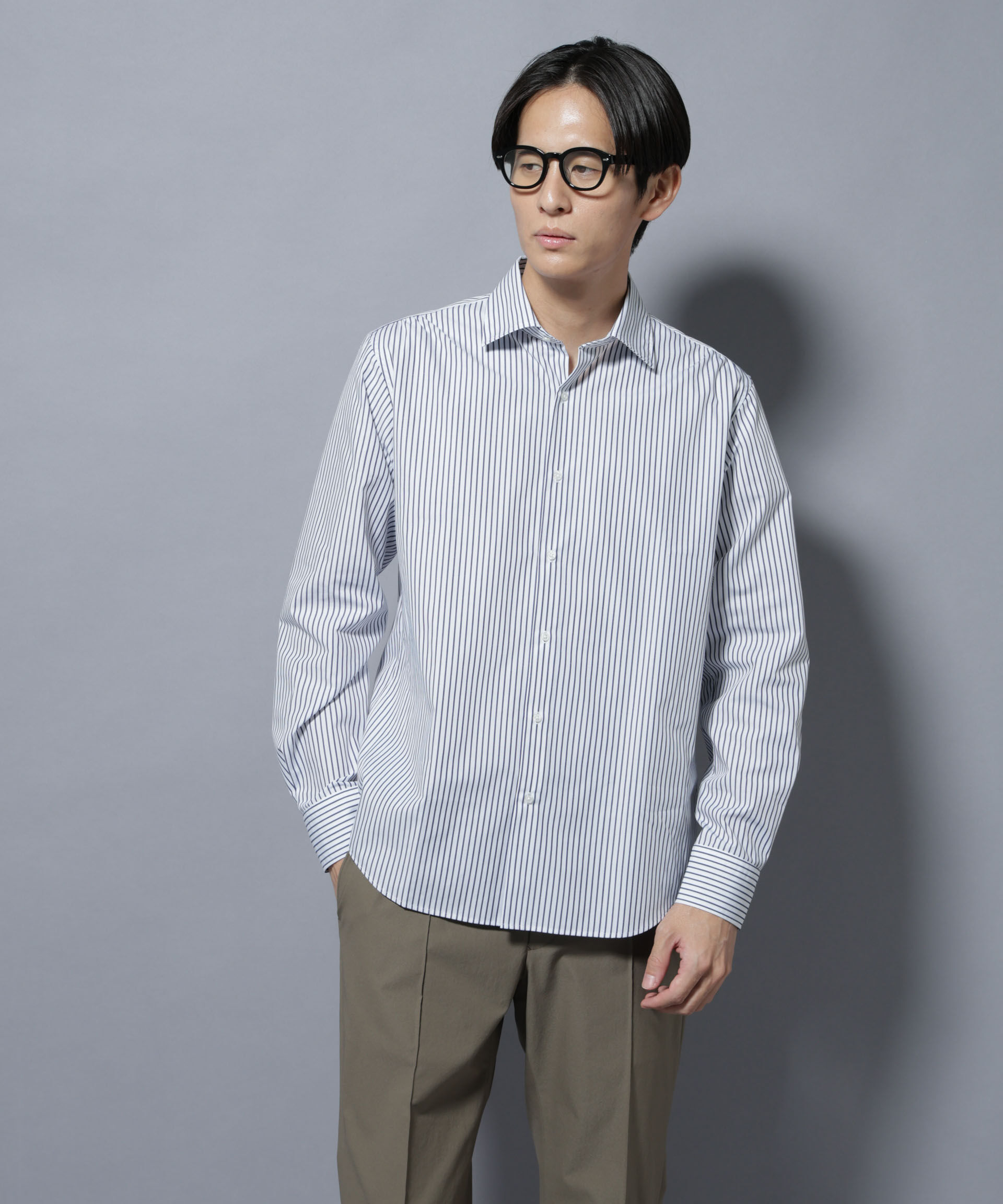 nano･universe「「N shirt」Anti Soaked(R)汗染み防止セミワイドカラーシャツ長袖」|シャツ・ブラウス|