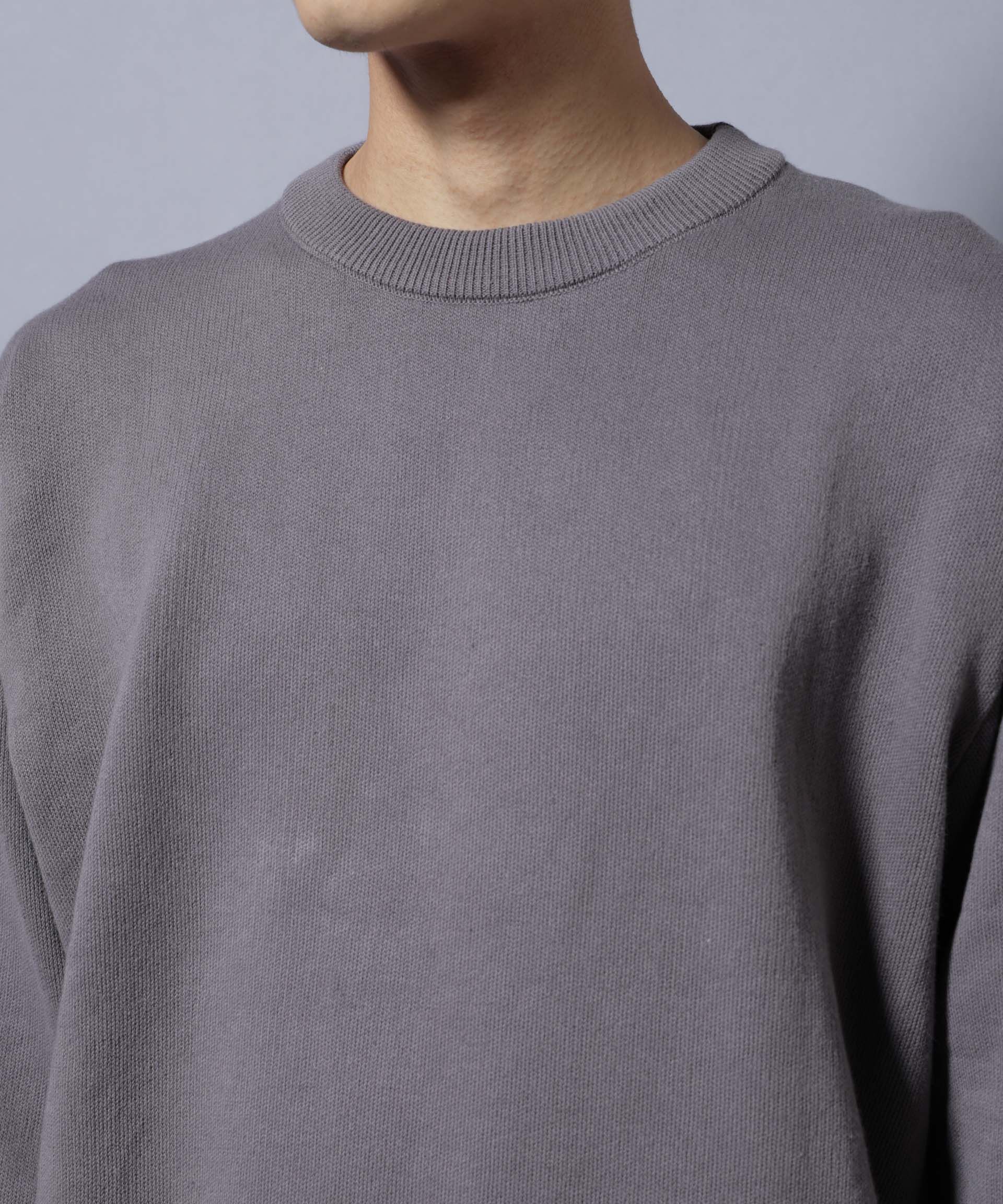 nano･universe「｢大人のｽｳｪｯﾄ｣ｺｯﾄﾝｽｳｪｯﾄﾗｲｸﾆｯﾄ ｴﾙﾎﾞｰﾊﾟｯ」|ニット・セーター|