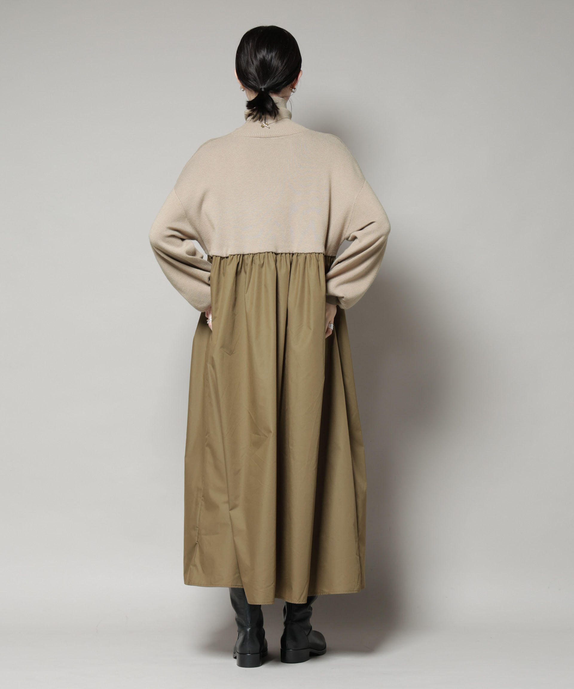 nano･universe「異素材コンビドッキングタートルワンピース」|ワンピース|