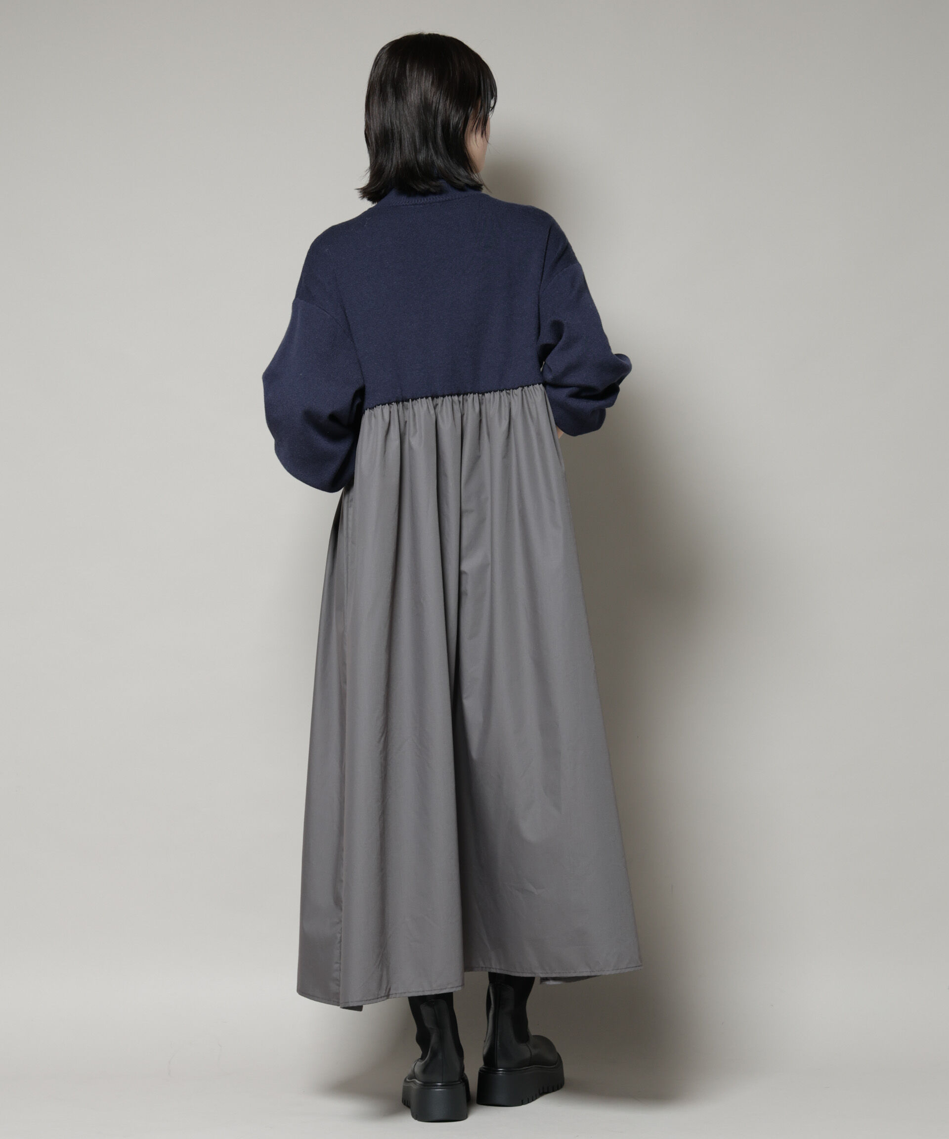 nano･universe「異素材コンビドッキングタートルワンピース」|ワンピース|