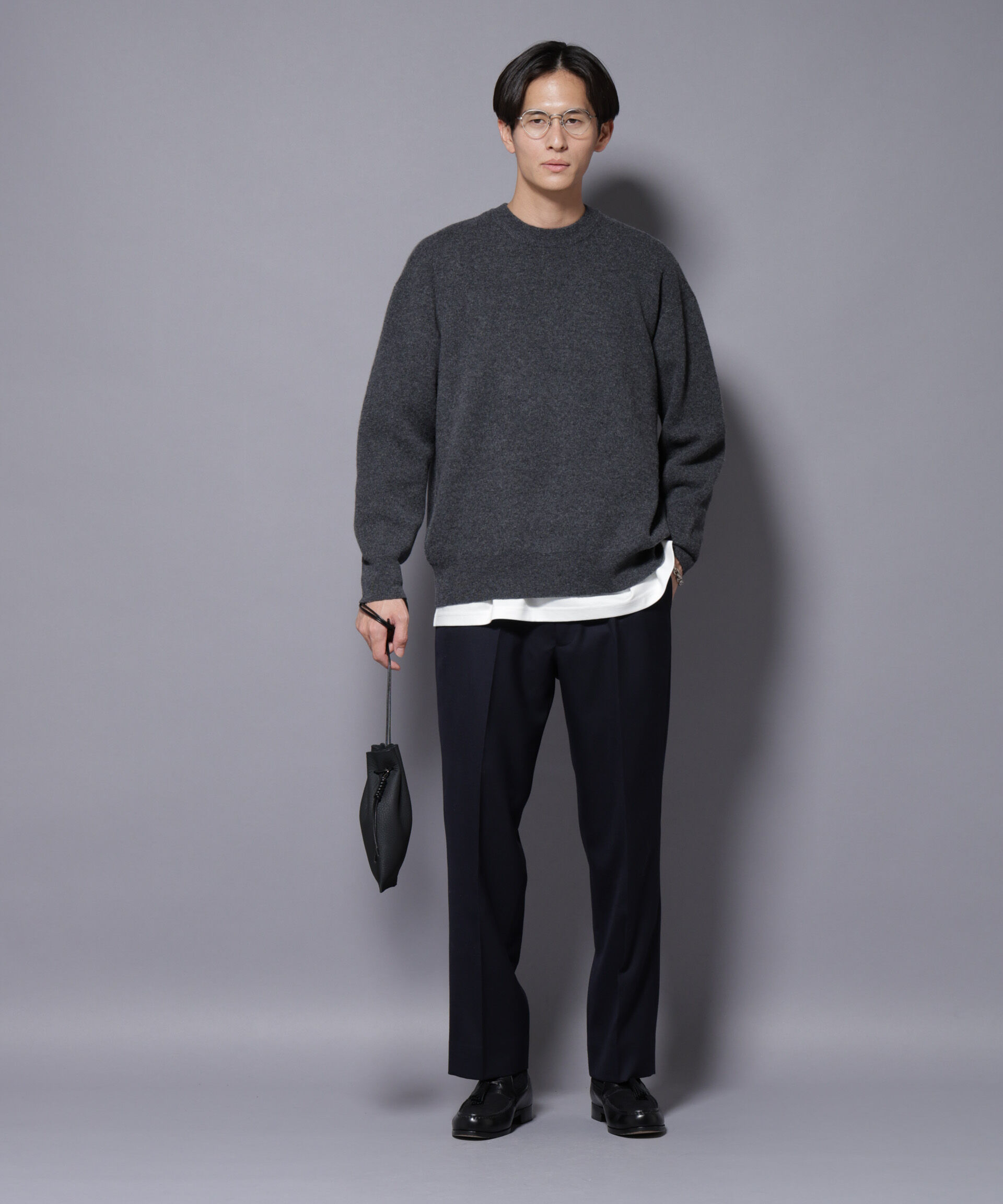 nano･universe「ウールカシミヤクルーネックプルオーバー」|ニット・セーター|