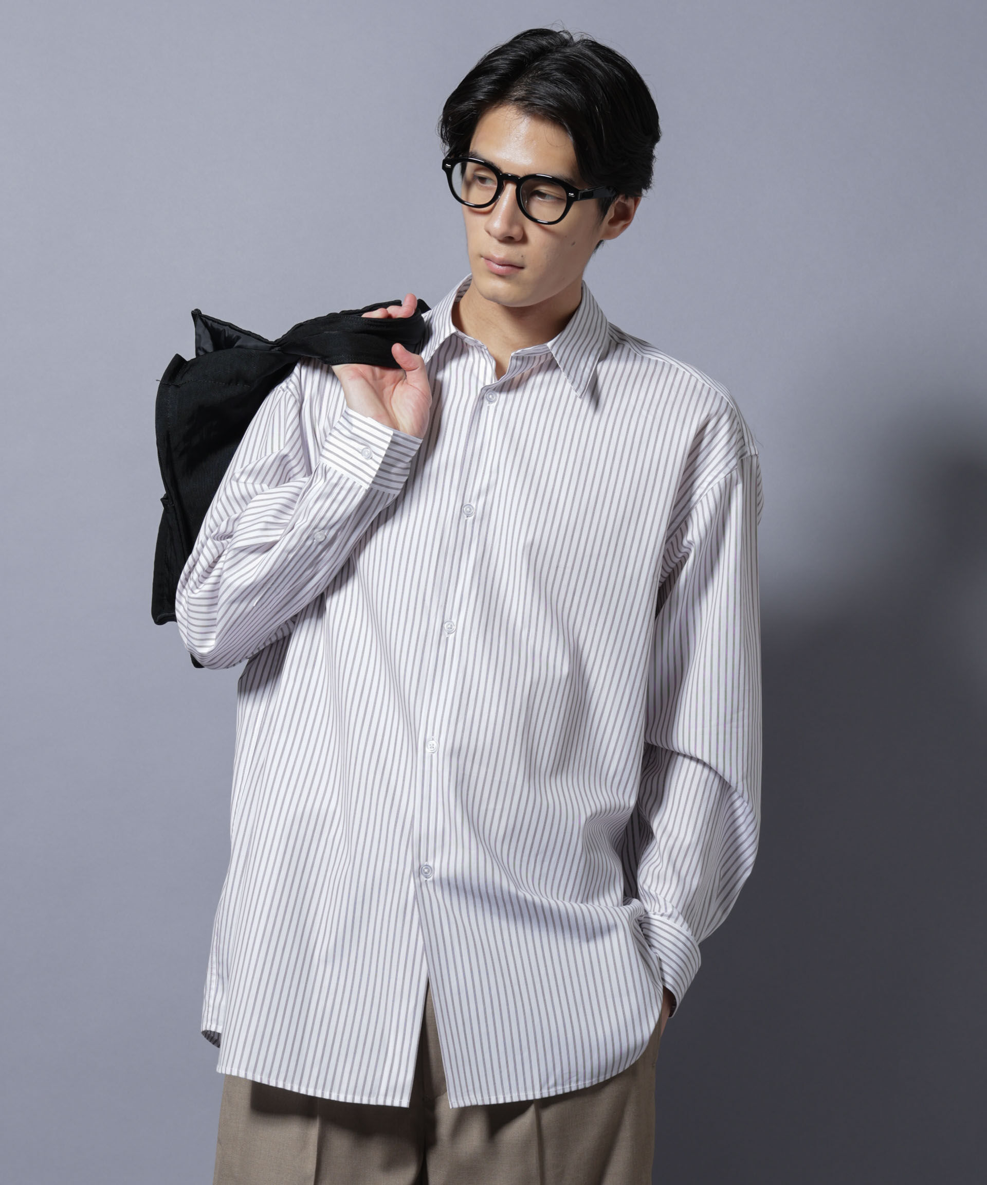 nano･universe「｢SIDOGRAS-VENICE｣ オルタネイトストライプシャツ」|シャツ・ブラウス|ホワイト