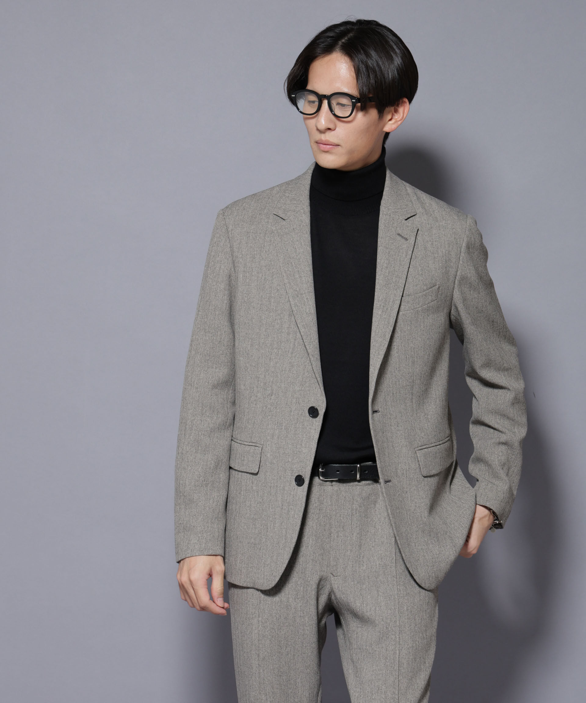 nano･universe「｢N JACKET BASIC｣ 洗えるMIXツイードストレッチジャケット(セットアップ可)」|スーツ|