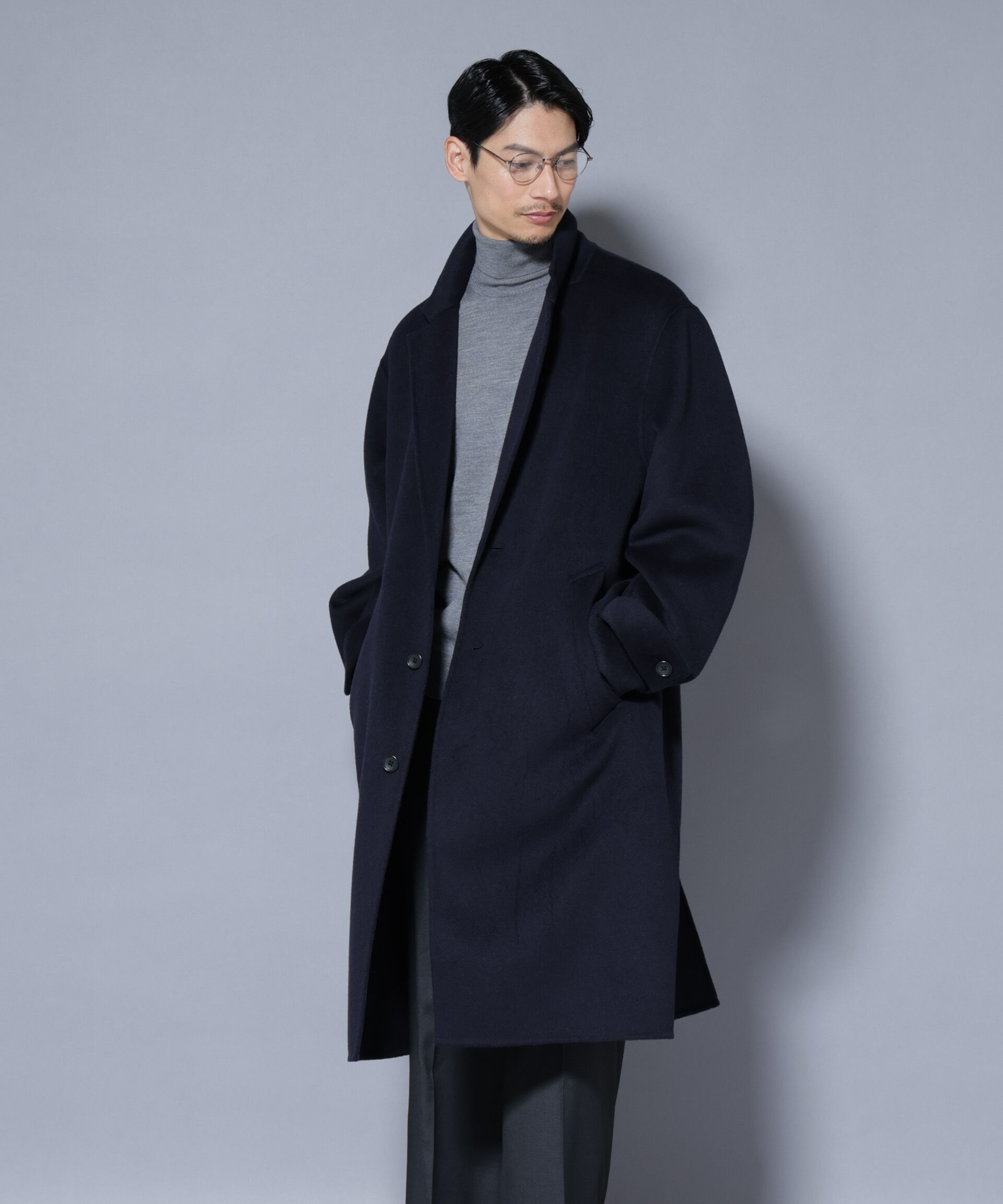 nano･universe「ウールリバーチェスターコート」|その他|ネイビー