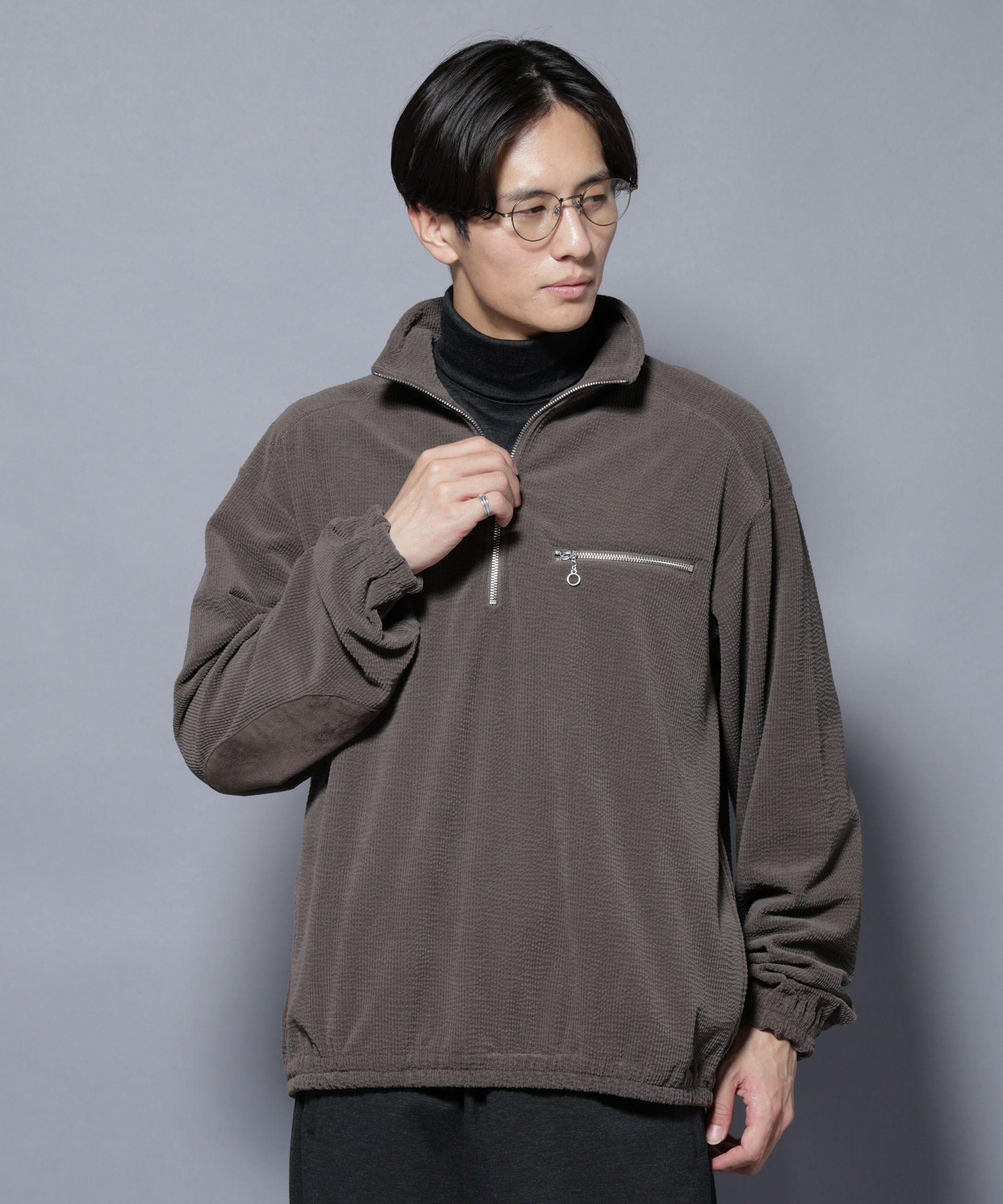 nano･universe「モールJQDコーデュロイハーフジッププルオーバー」|Tシャツ・カットソー|