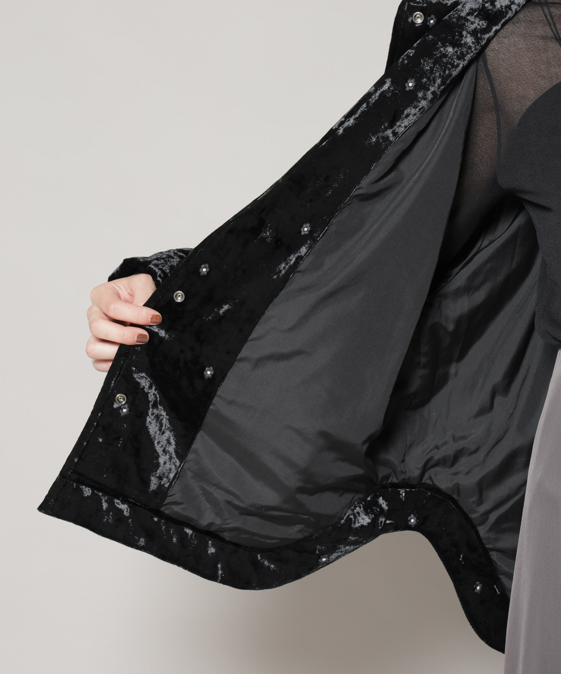 nano･universe「ベロアキルト刺繍ブルゾン」|ブルゾン・スタジャン|