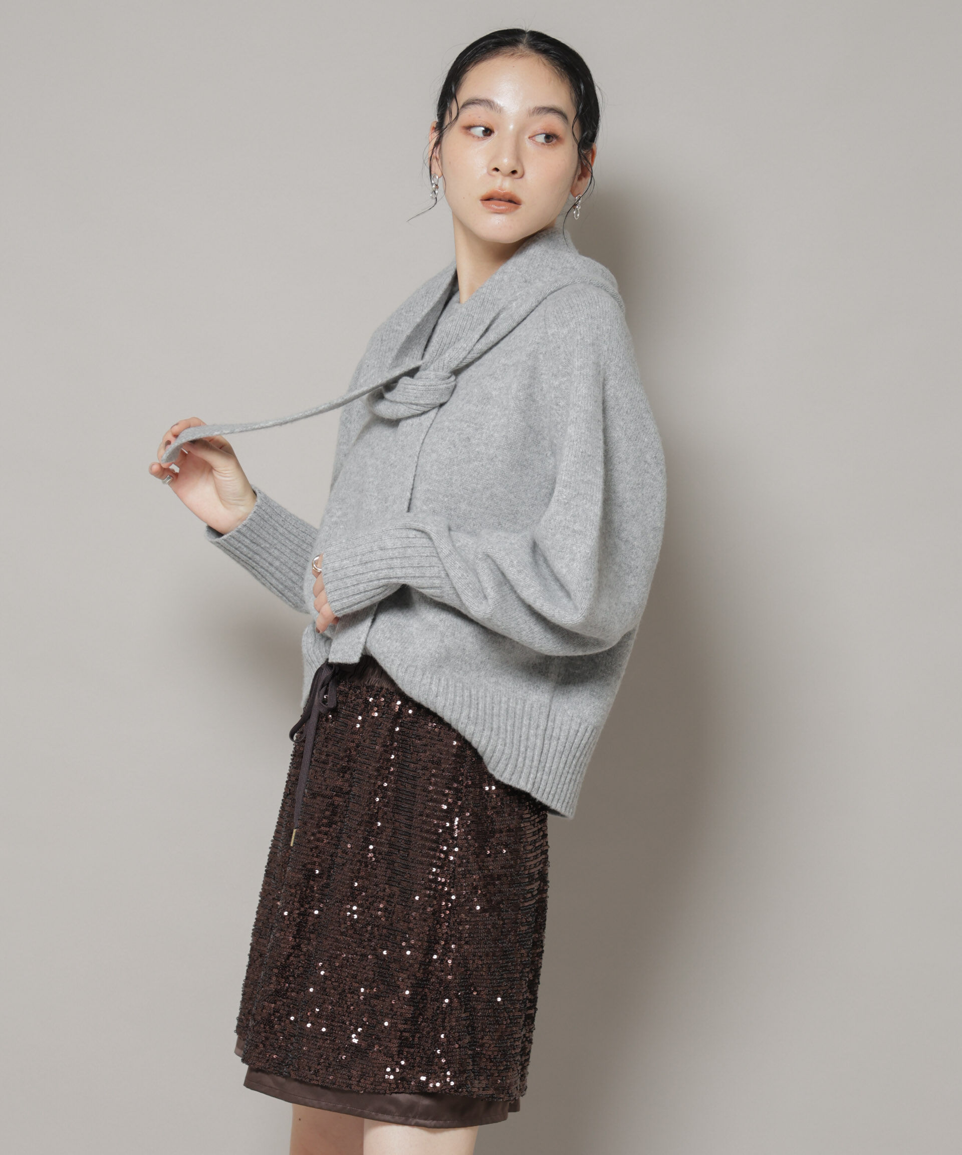 nano･universe「AQUAウールカシミヤクルーネックニットプルオーバー」|ニット・セーター|