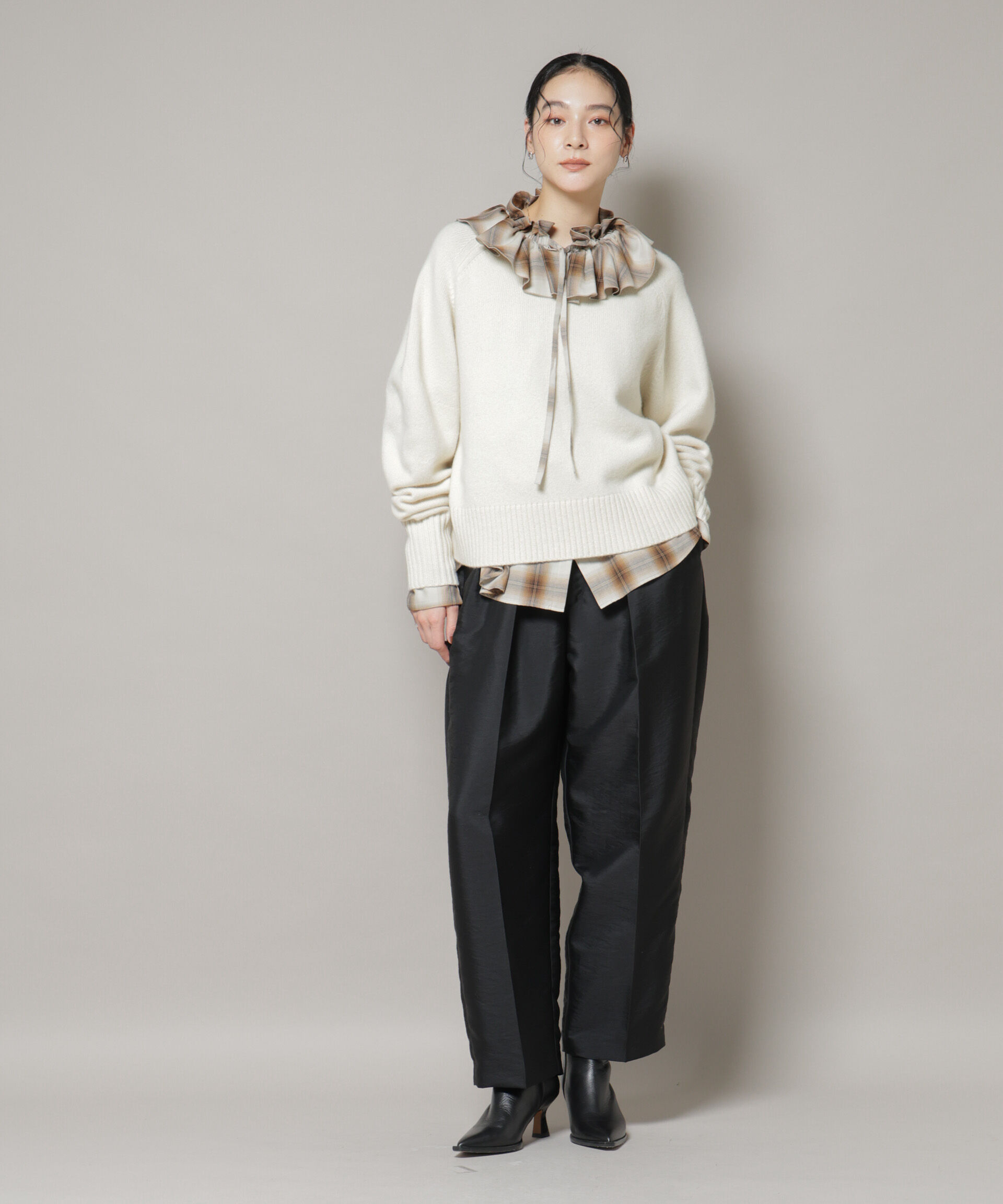 nano･universe「AQUAウールカシミヤクルーネックニットプルオーバー」|ニット・セーター|