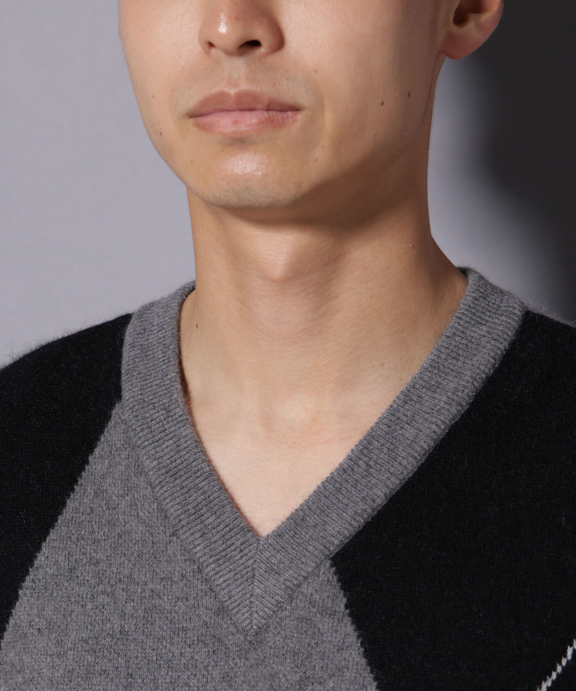 nano･universe「アンゴラ混アーガイルVネックニット」|ニット・セーター|