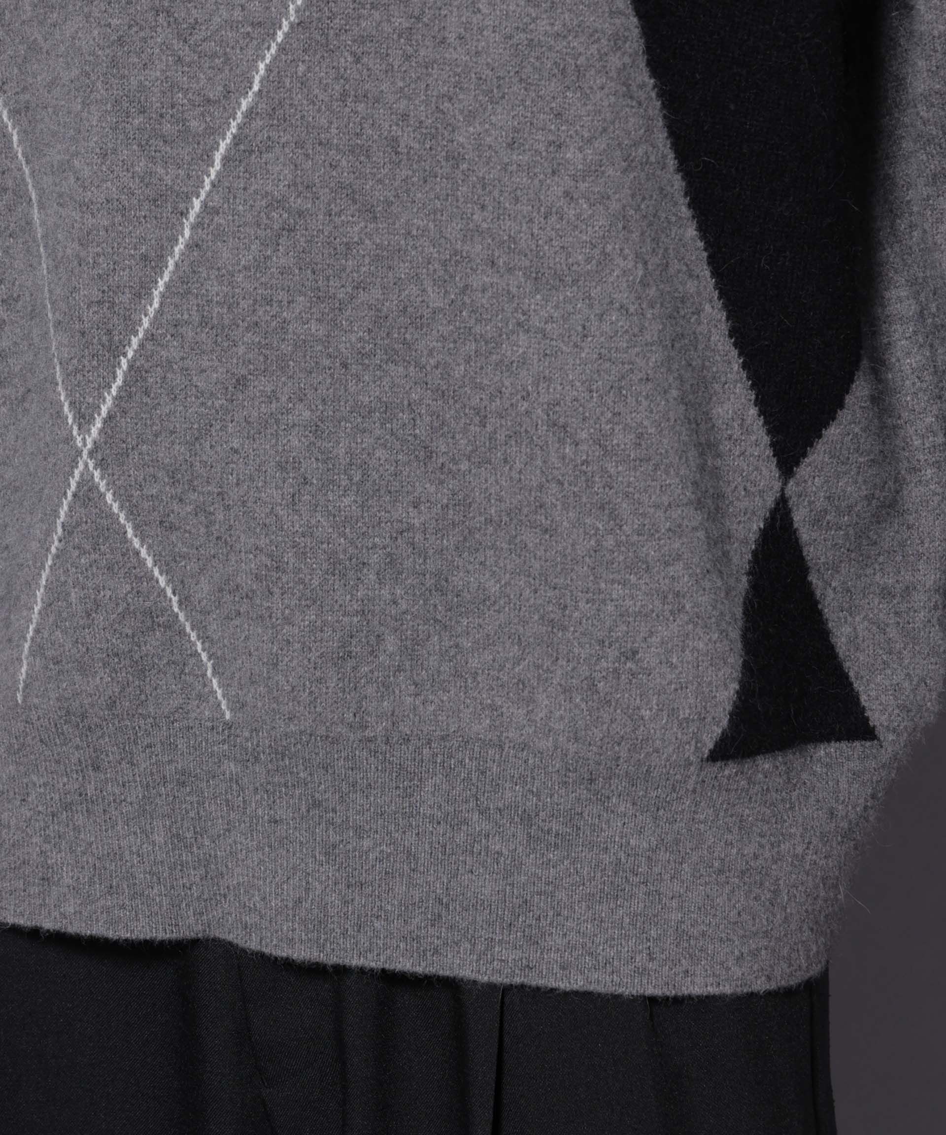 nano･universe「アンゴラ混アーガイルVネックニット」|ニット・セーター|