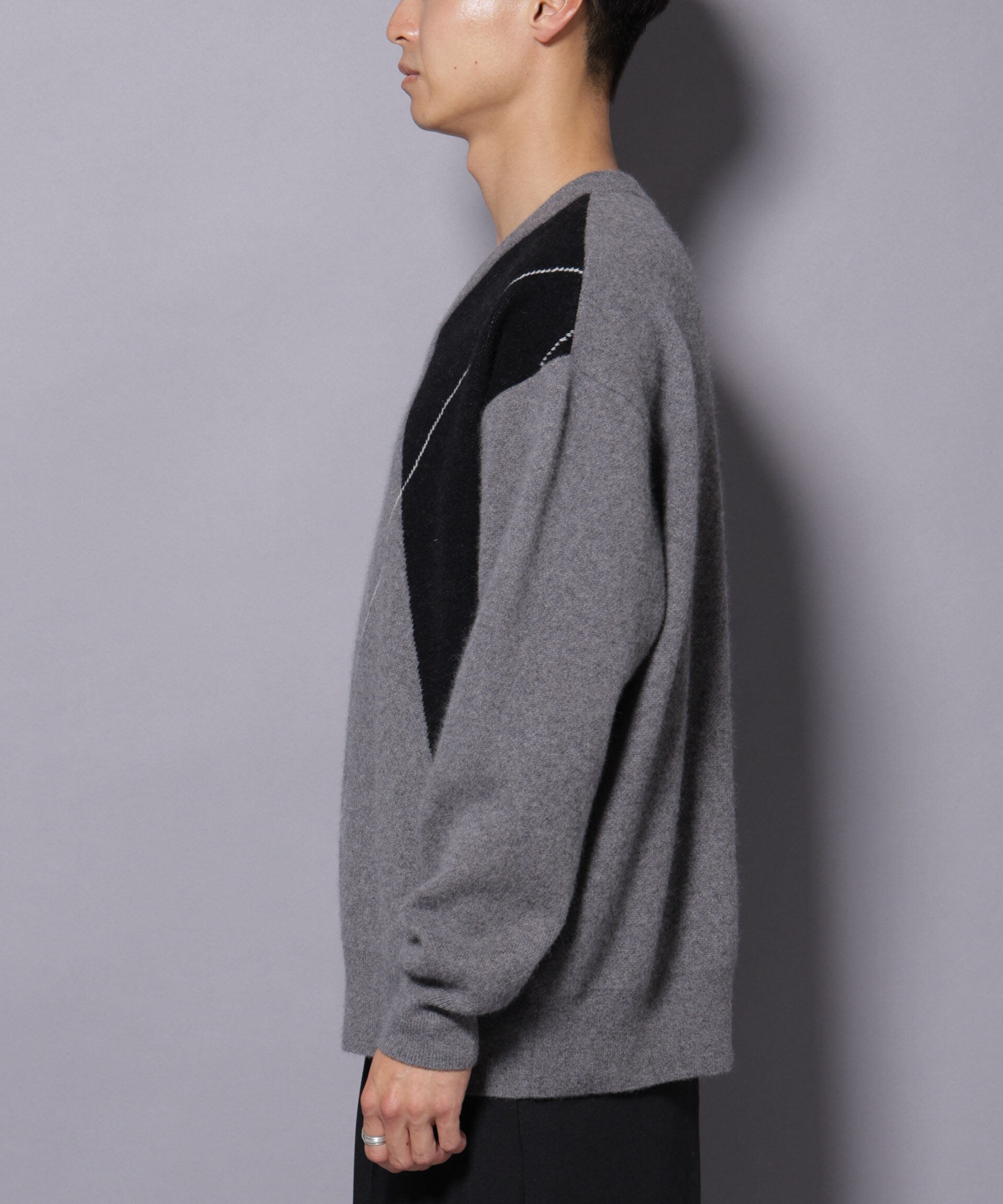 nano･universe「アンゴラ混アーガイルVネックニット」|ニット・セーター|