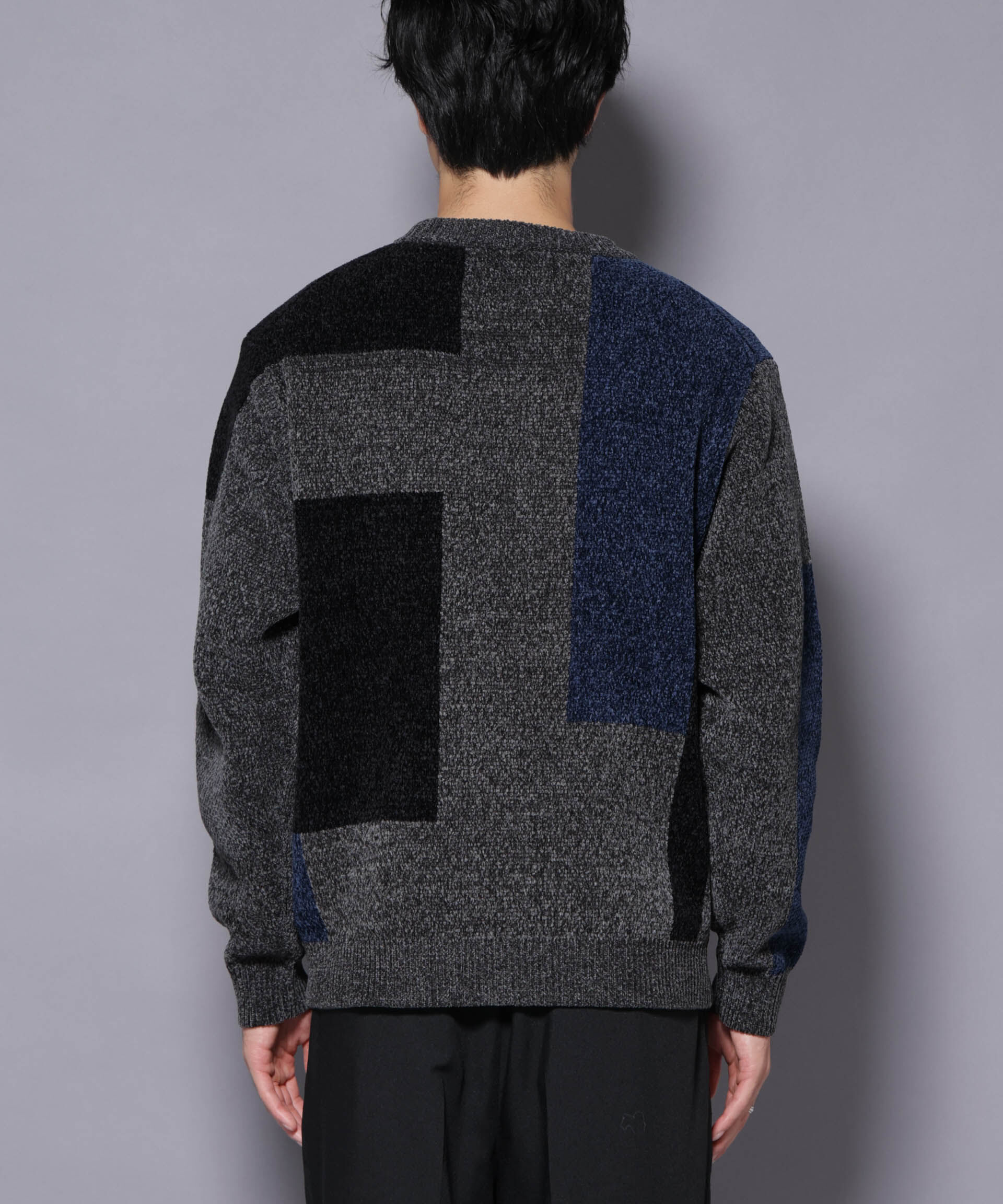 nano･universe「モールヤーンブロッキングニット」|ニット・セーター|