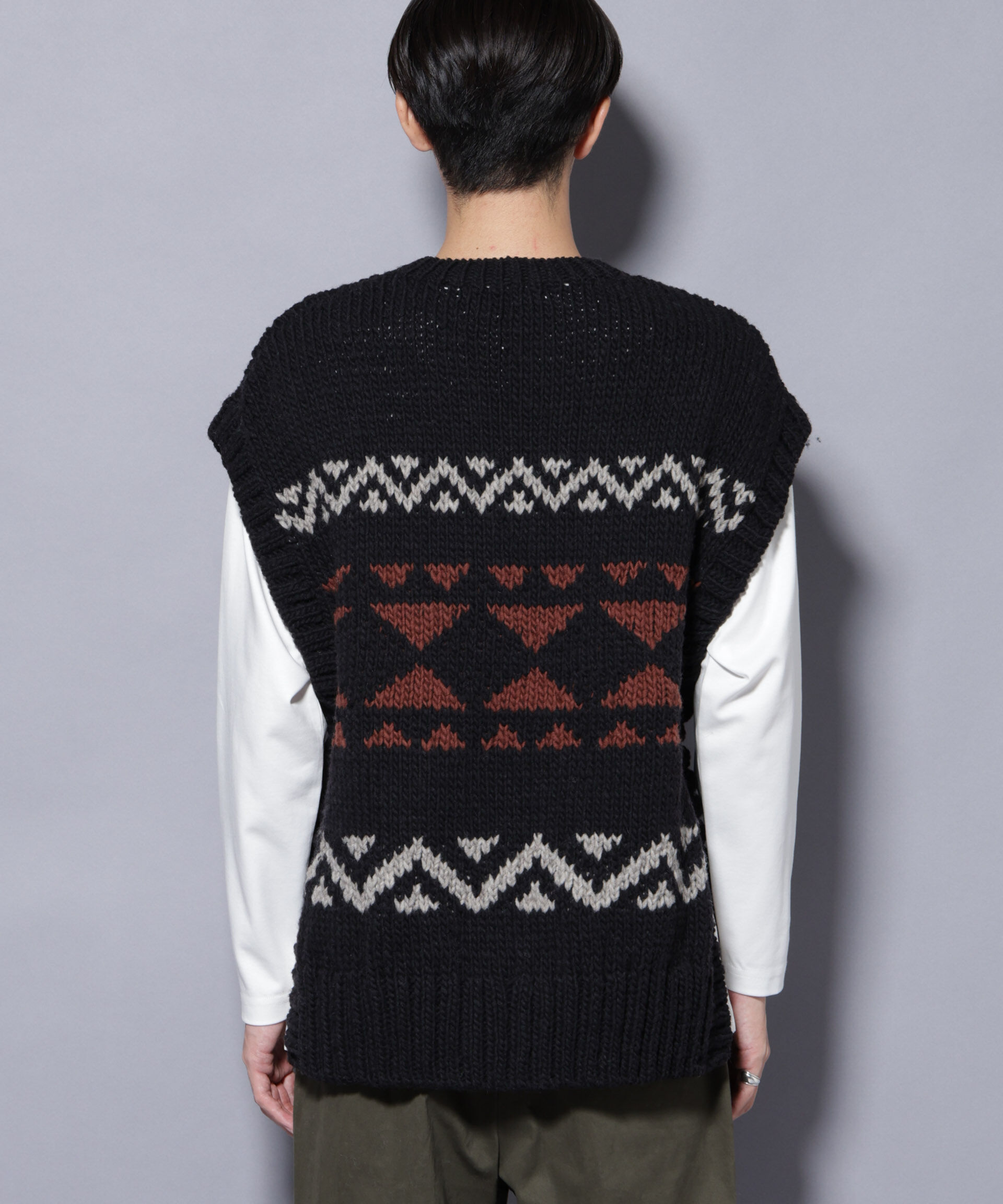 nano･universe「ペルー産ハンドニットベスト」|ニット・セーター|