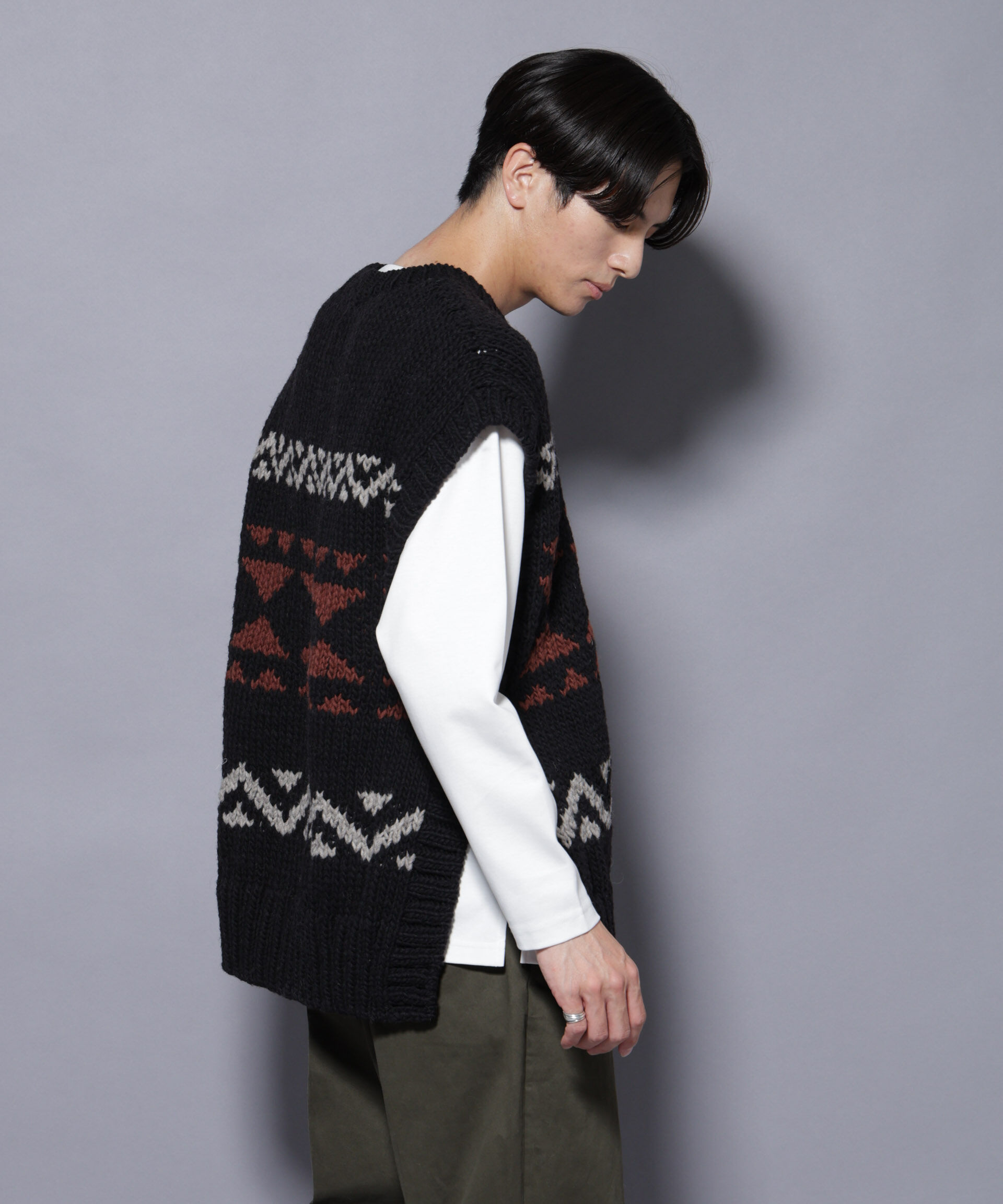 nano･universe「ペルー産ハンドニットベスト」|ニット・セーター|