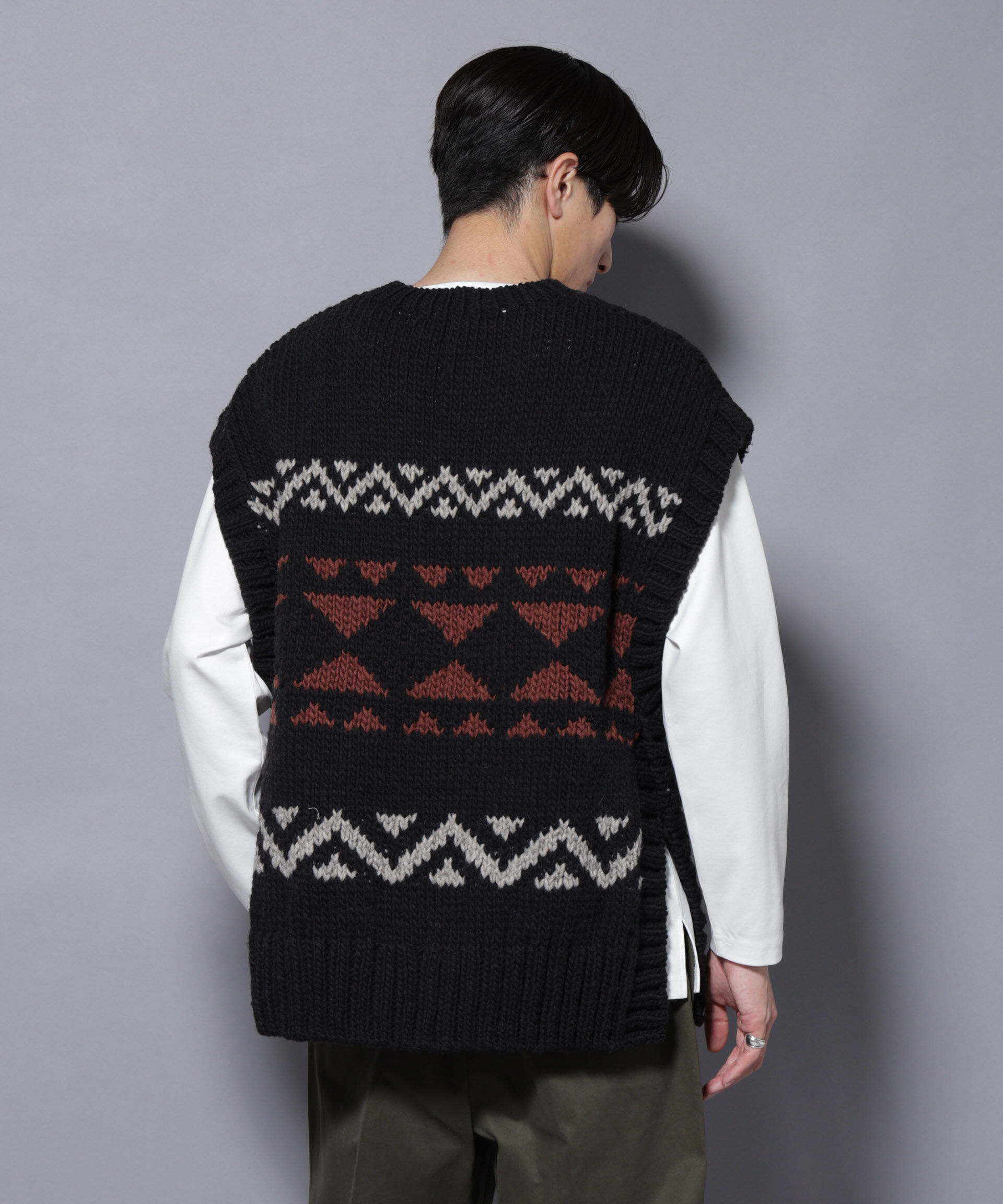 nano･universe「ペルー産ハンドニットベスト」|ニット・セーター|