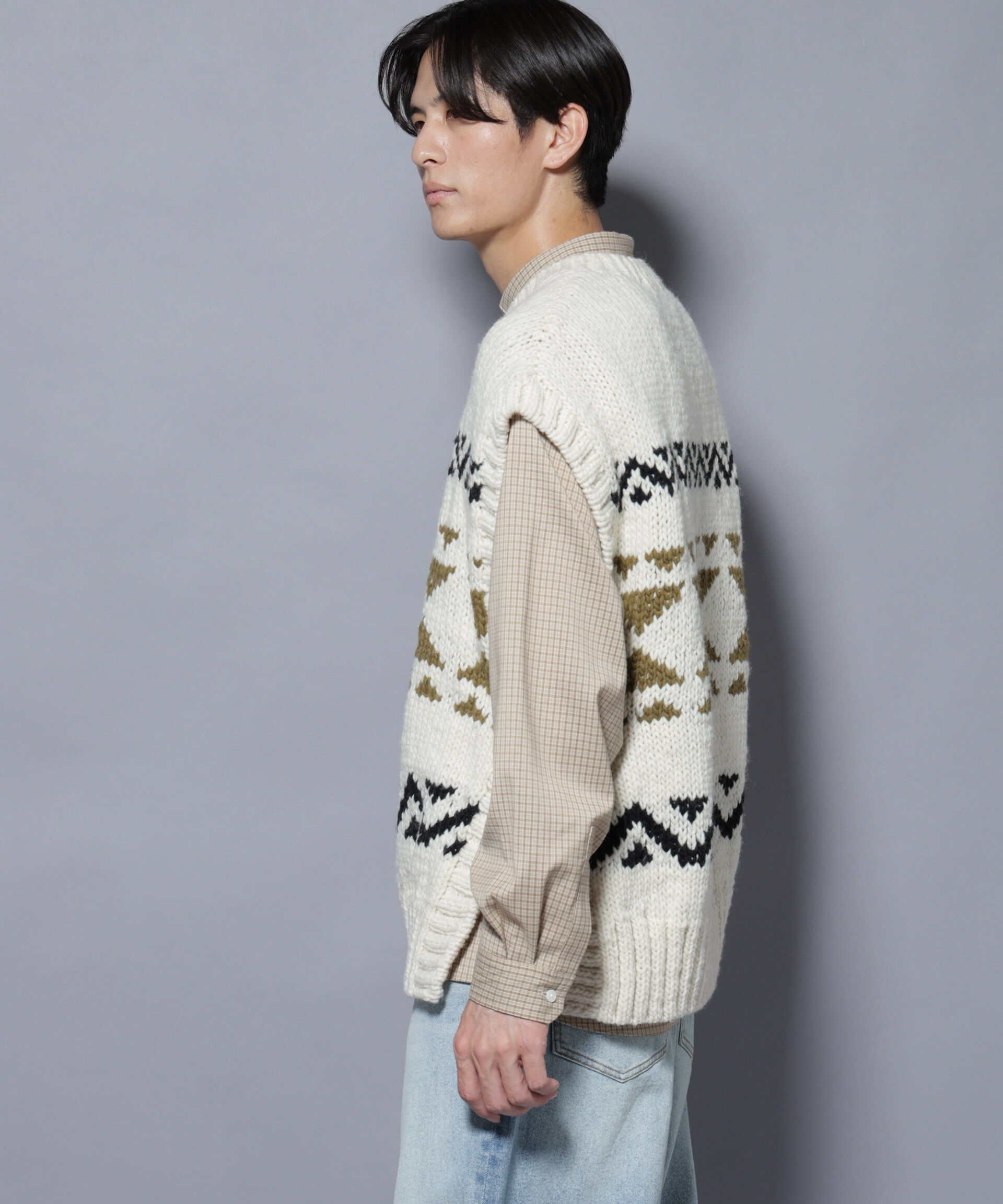 nano･universe「ペルー産ハンドニットベスト」|ニット・セーター|