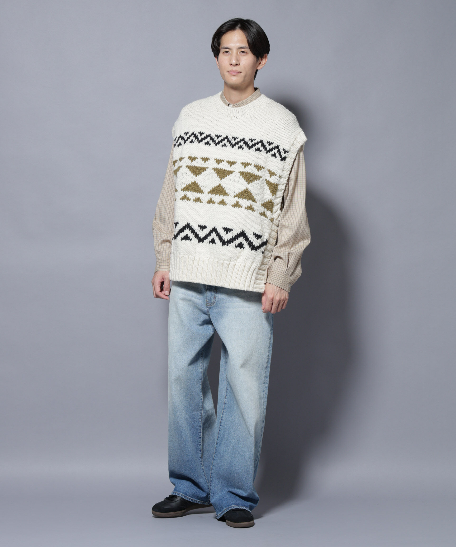 nano･universe「ペルー産ハンドニットベスト」|ニット・セーター|