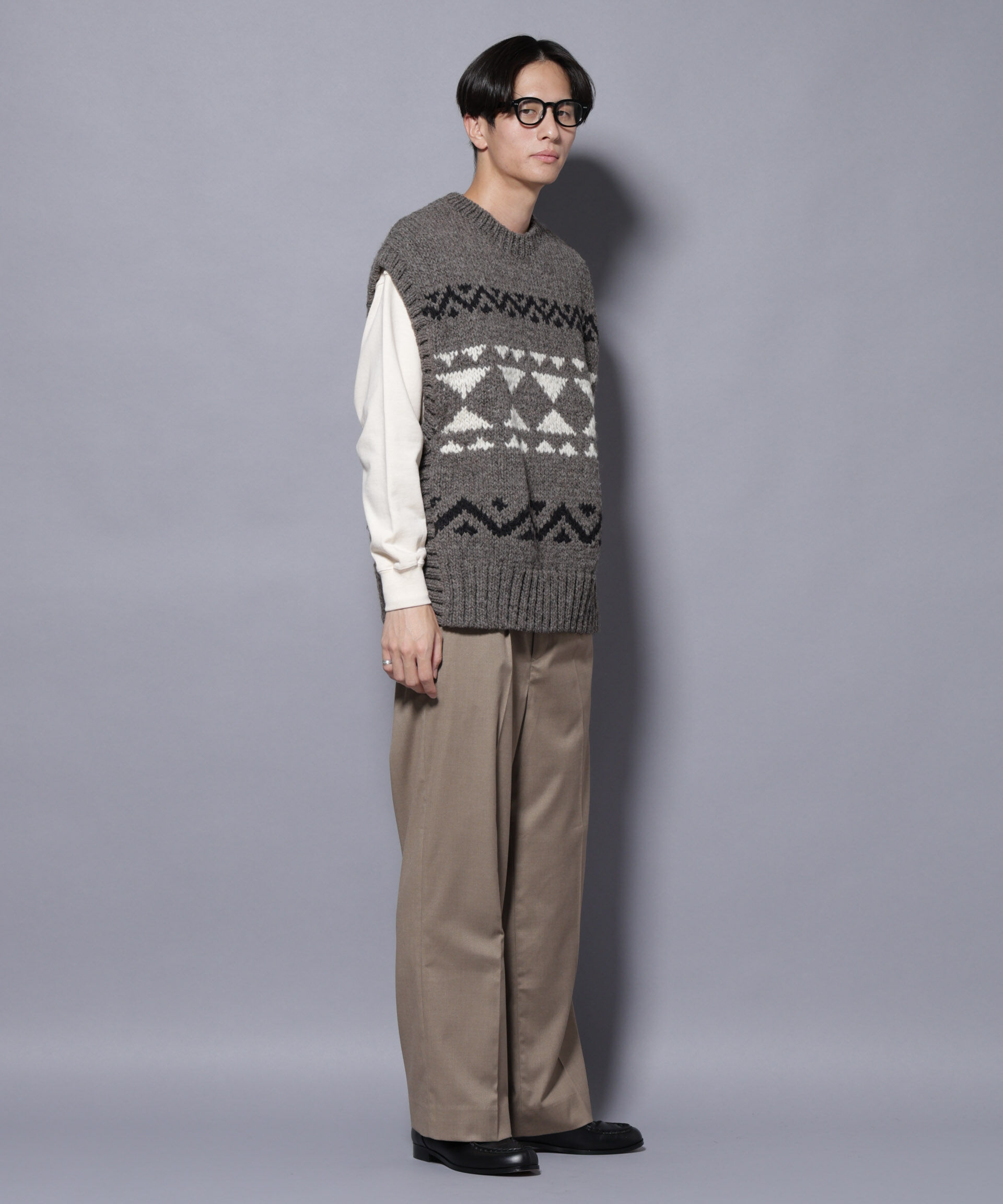 nano･universe「ペルー産ハンドニットベスト」|ニット・セーター|