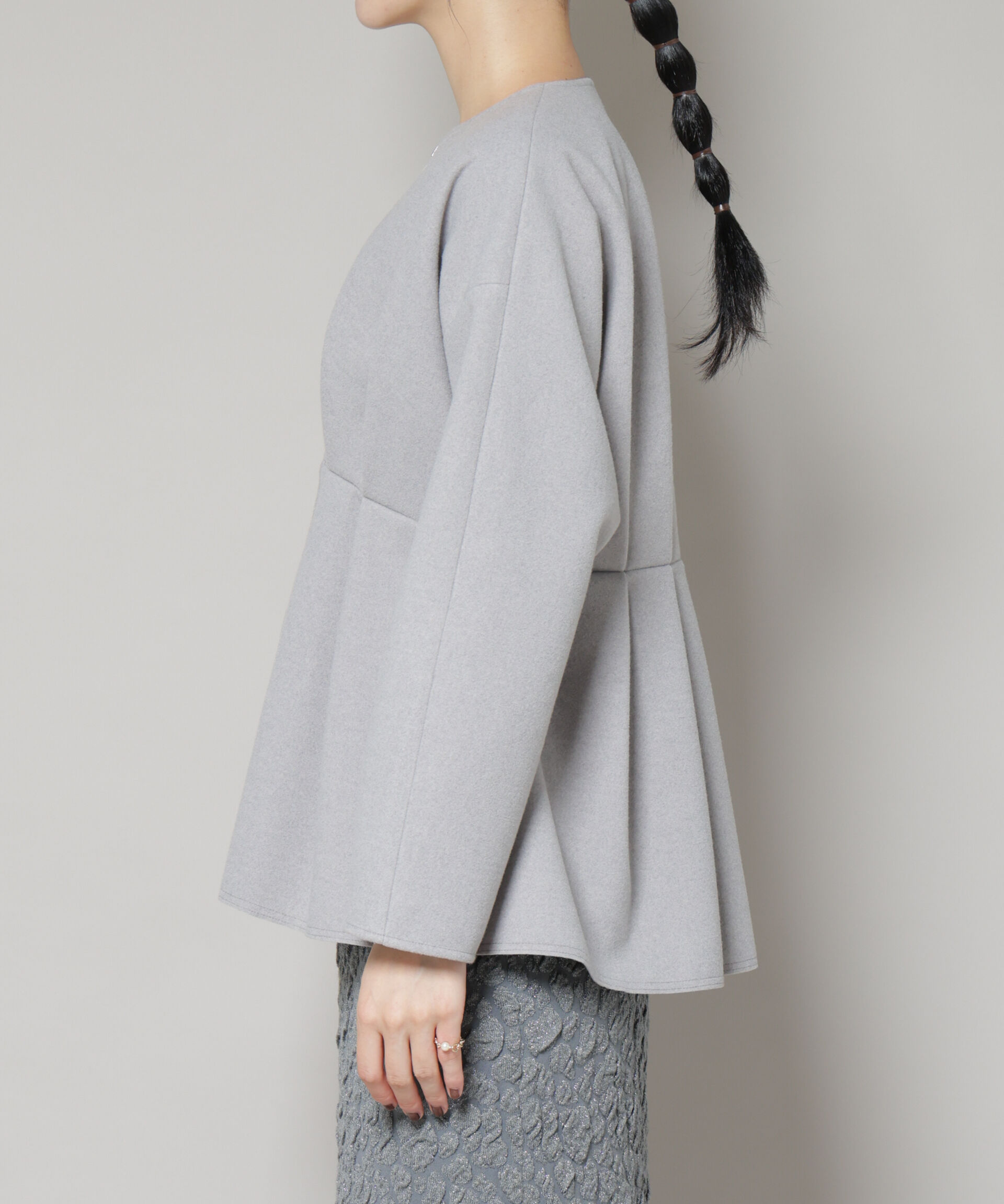 nano･universe「ニードルジャージーペプラムブルゾン」|ブルゾン・スタジャン|