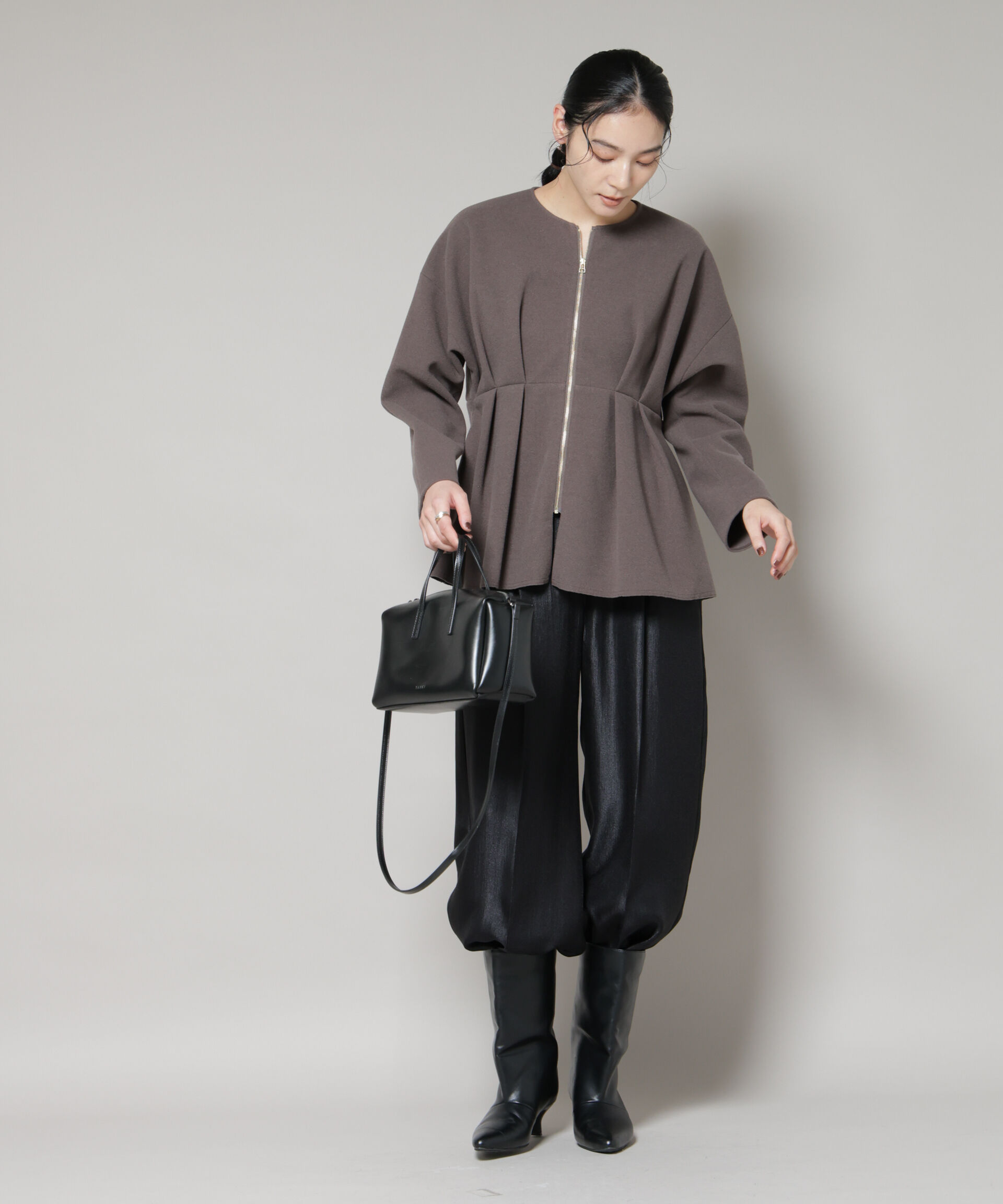 nano･universe「ニードルジャージーペプラムブルゾン」|ブルゾン・スタジャン|