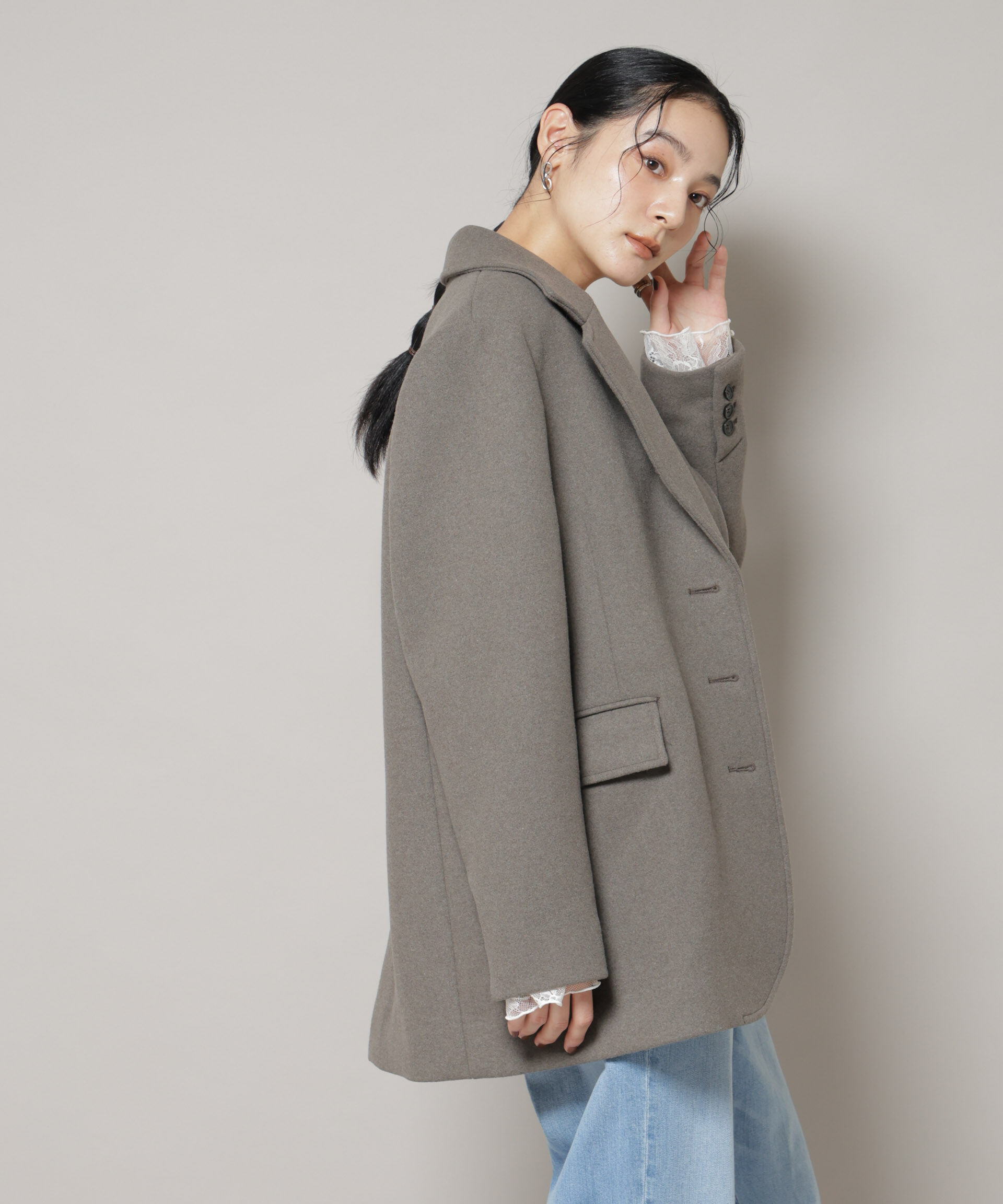 nano･universe「ワイドショルダージャケット」|テーラードジャケット|