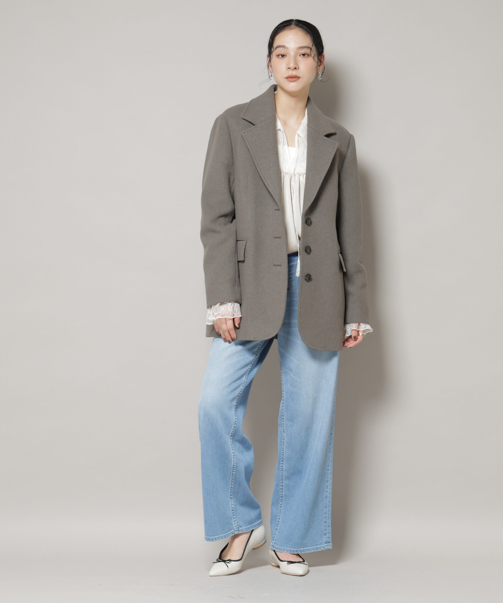 nano･universe「ワイドショルダージャケット」|テーラードジャケット|