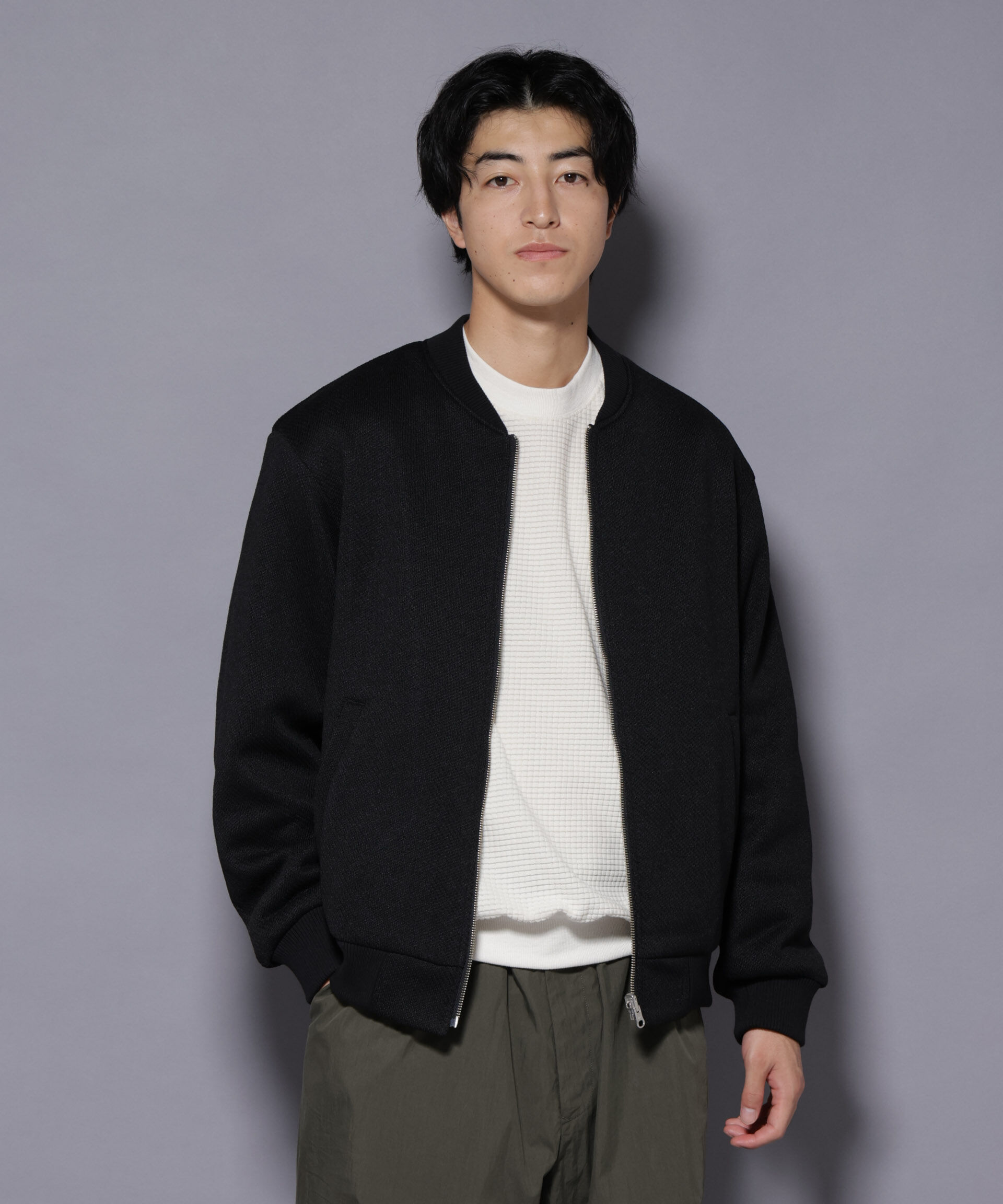 nano･universe「ニットフリースZIPブルゾン(セットアップ可)」|ブルゾン・スタジャン|