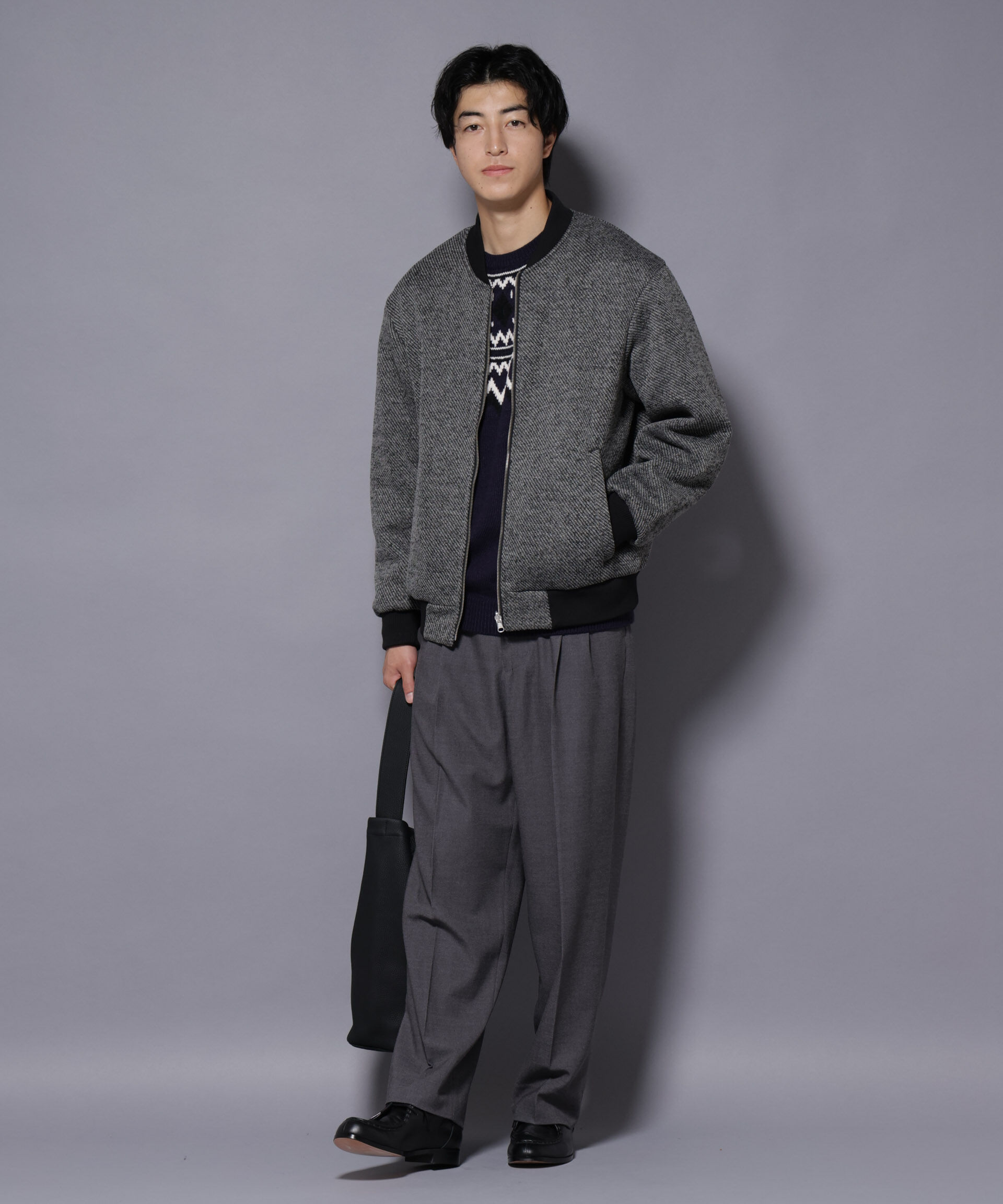 nano･universe「ニットフリースZIPブルゾン(セットアップ可)」|ブルゾン・スタジャン|