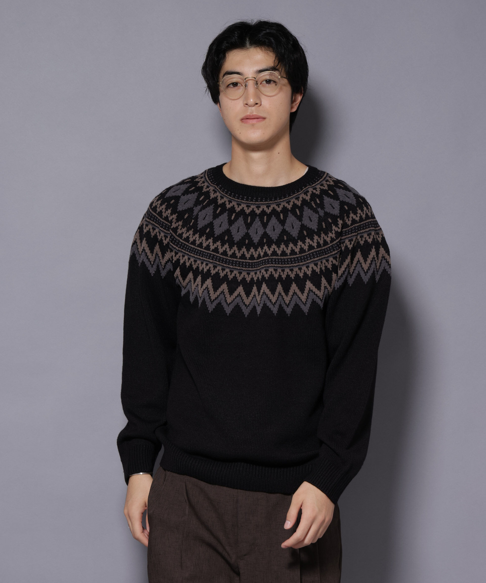 nano･universe「モールヤーンノルディックニット」|ニット・セーター|