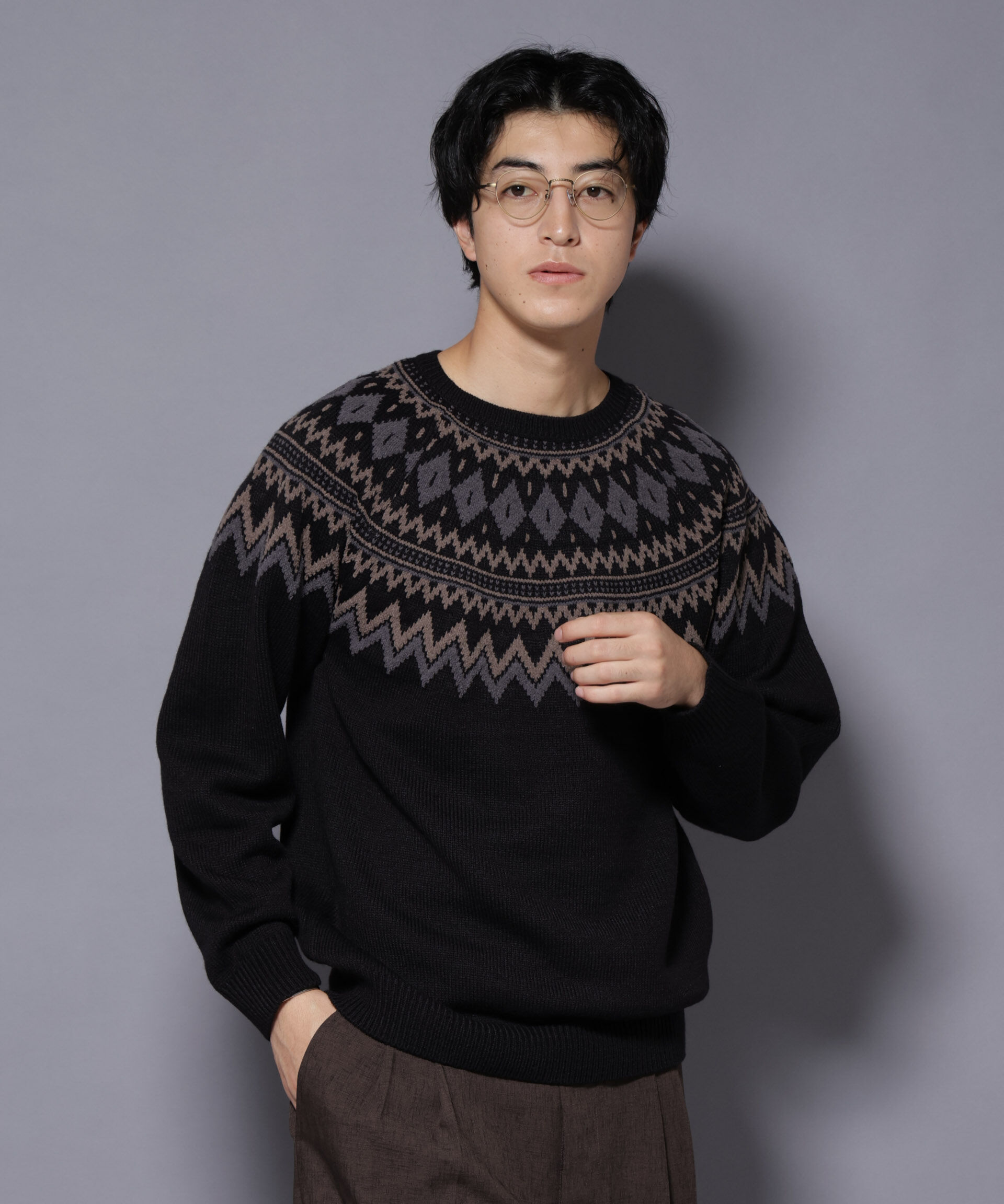 nano･universe「モールヤーンノルディックニット」|ニット・セーター|