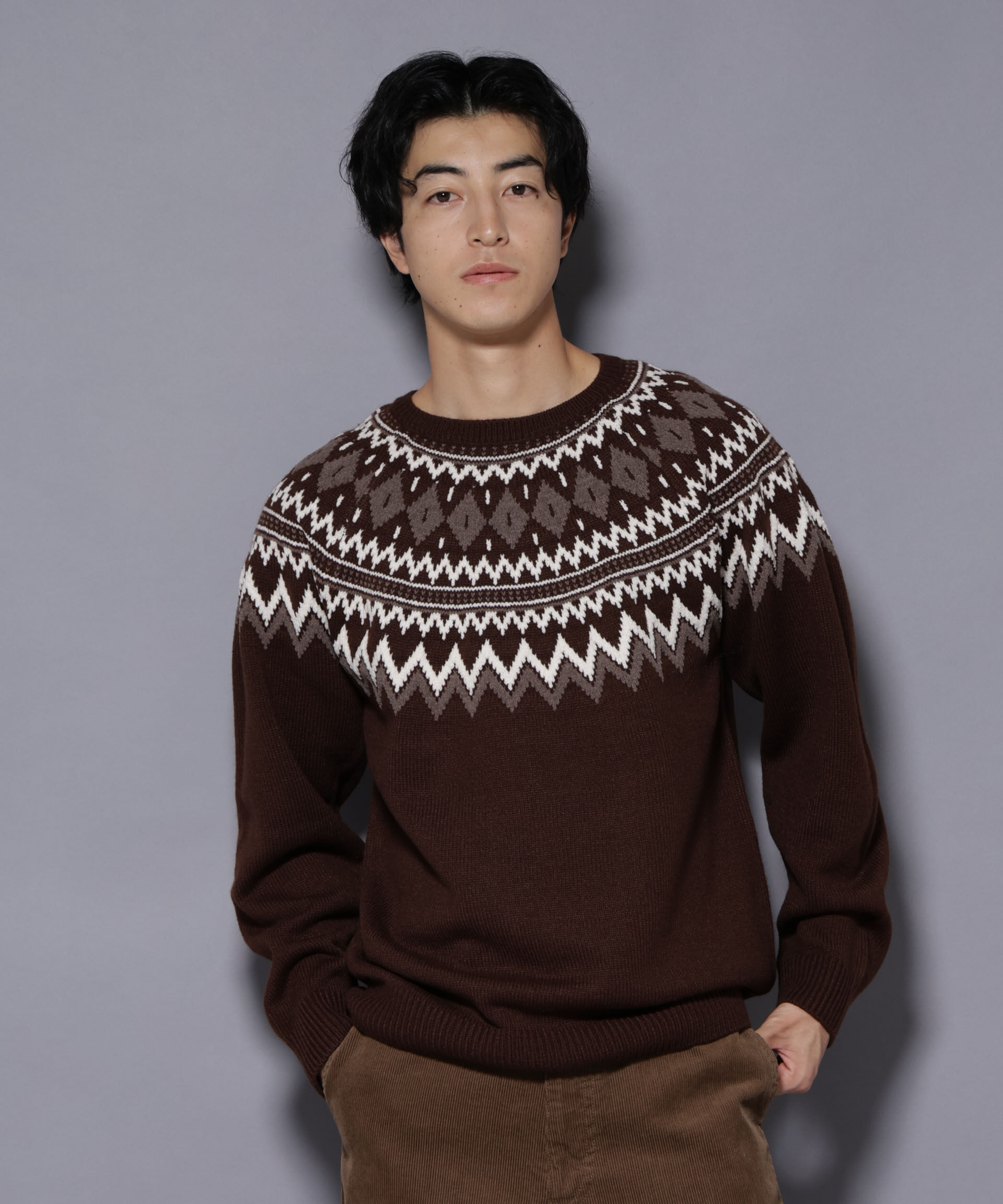 nano･universe「モールヤーンノルディックニット」|ニット・セーター|