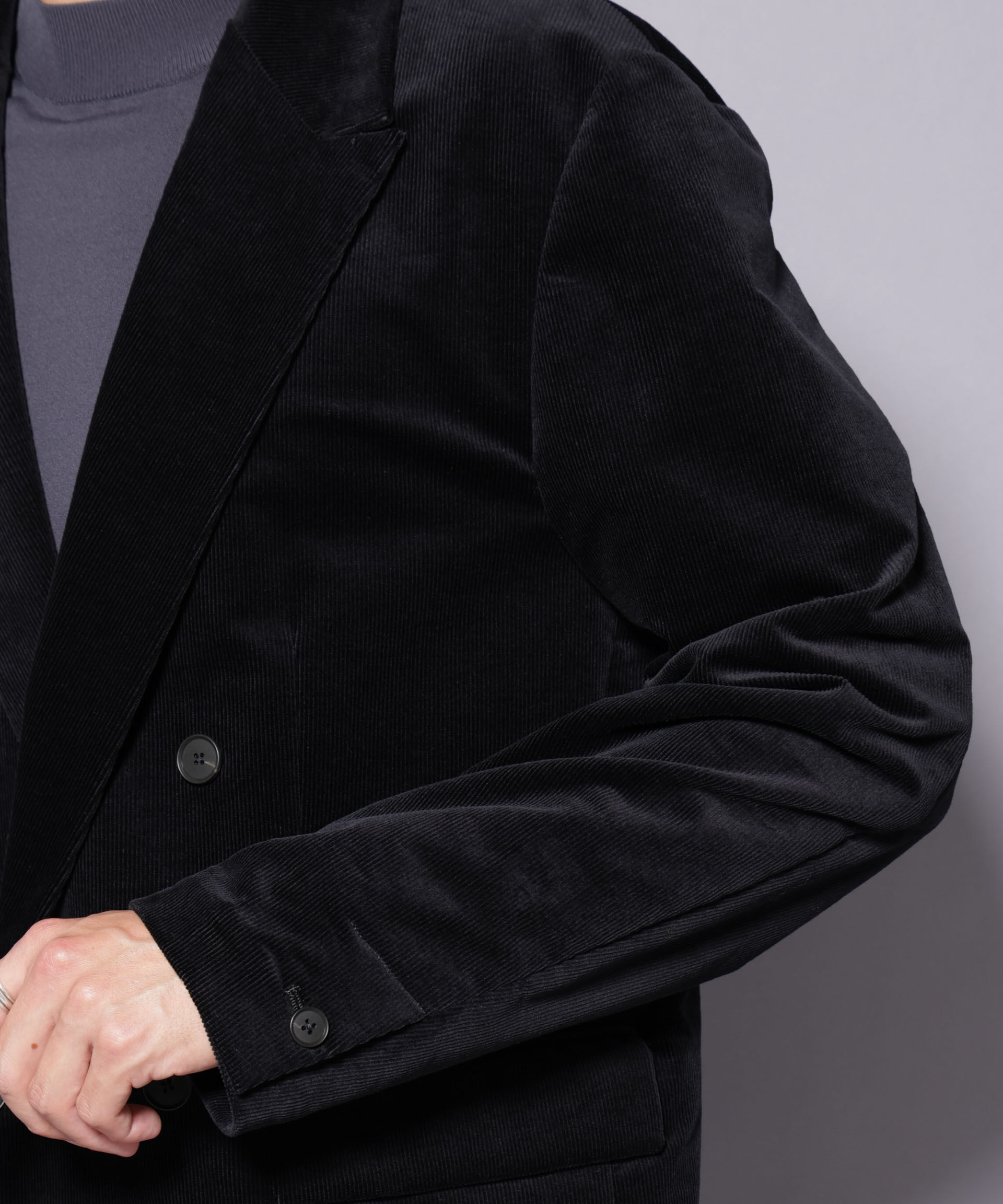 nano･universe「AIRコーデュロイ ダブルブレストジャケット/STRETCH（セットアップ可）」|テーラードジャケット|