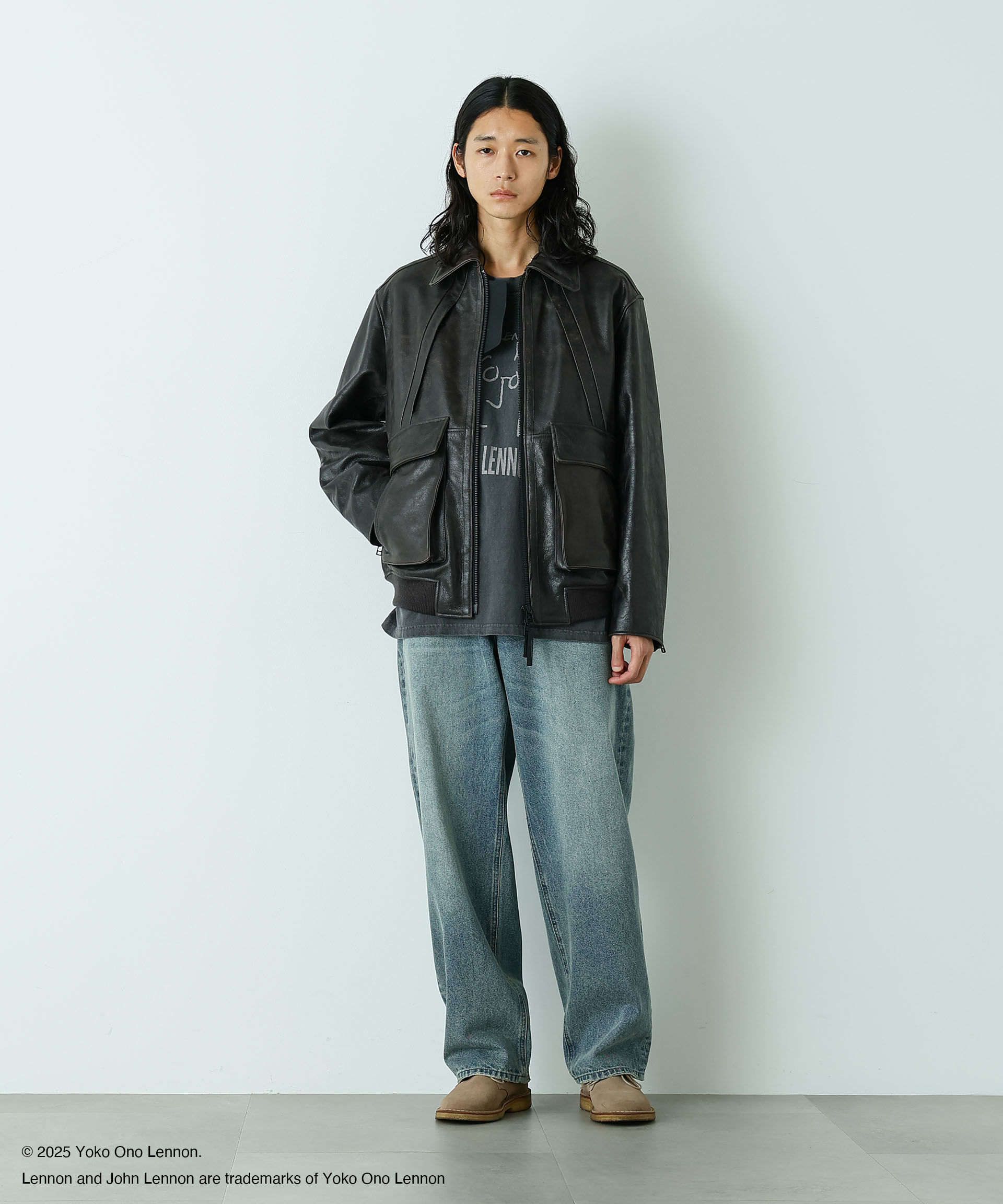 nano･universe「「HOTEL PALACE」John Lennon ピグメントL/S TEE」|Tシャツ・カットソー|