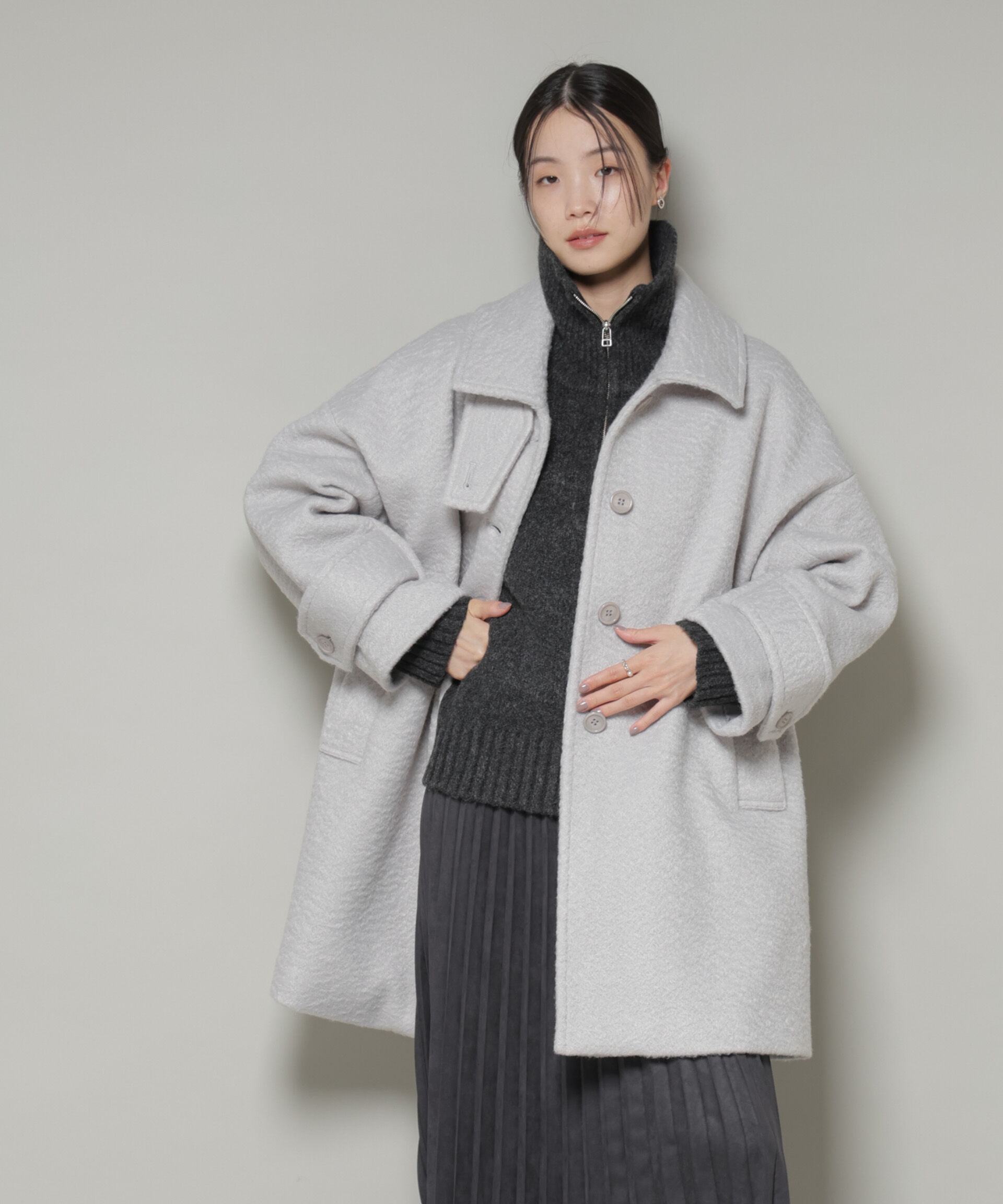 nano･universe「ブークレスタンドカラーミドルコート」|その他|