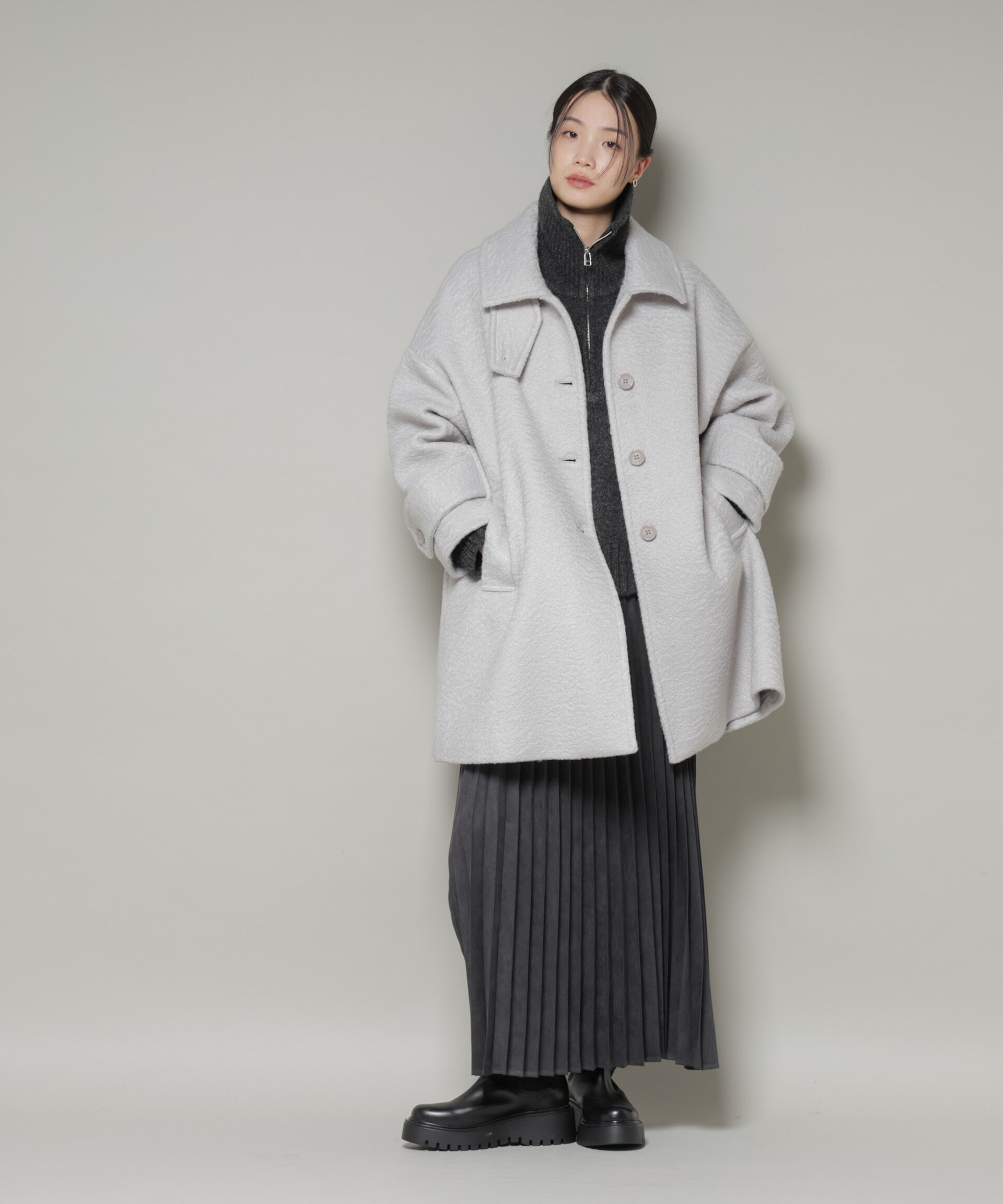 nano･universe「ブークレスタンドカラーミドルコート」|その他|