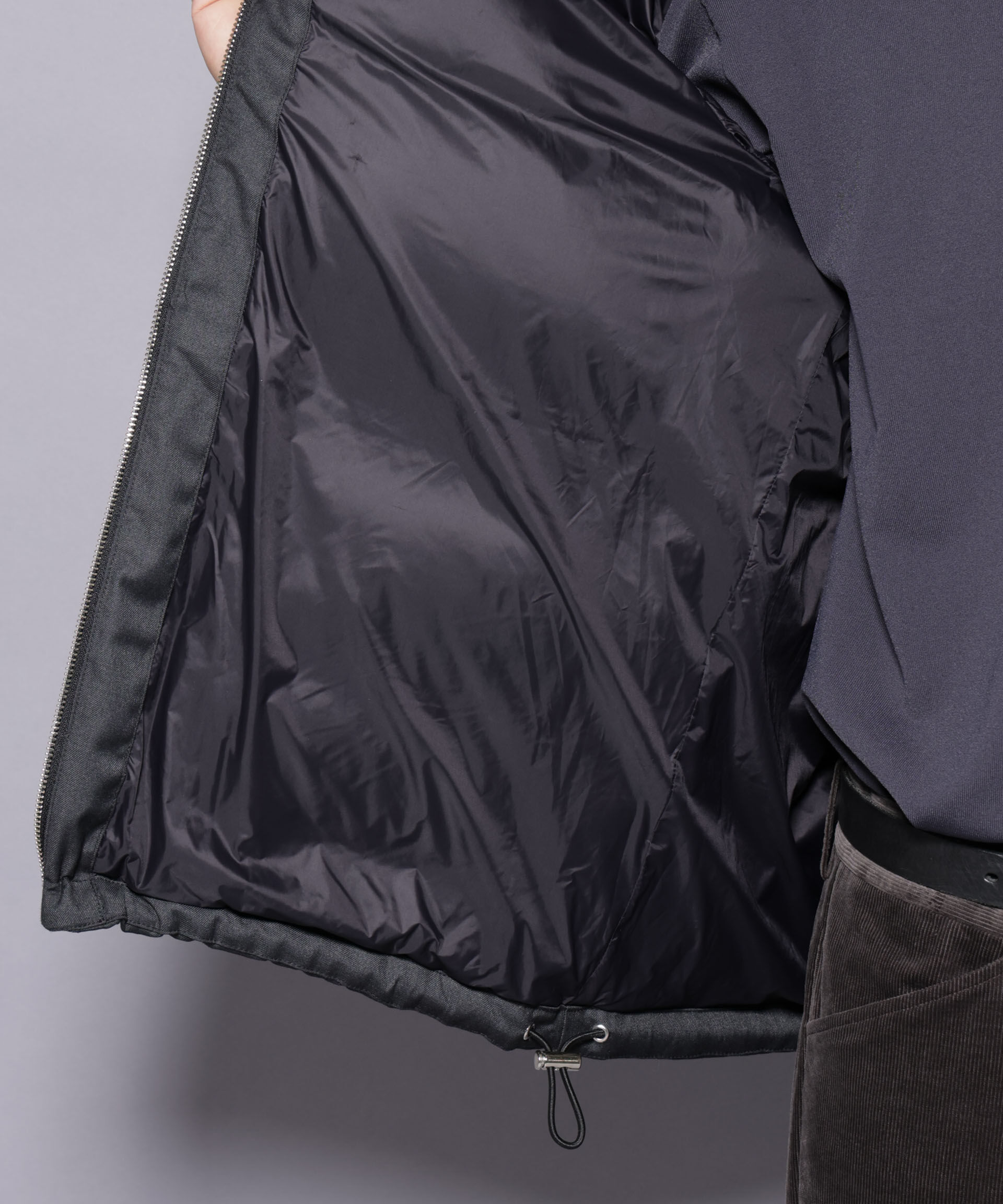 nano･universe「DELEGANTE エアリーサキソニー／グレンチェックTAIONダウンジャケット」|ダウン|