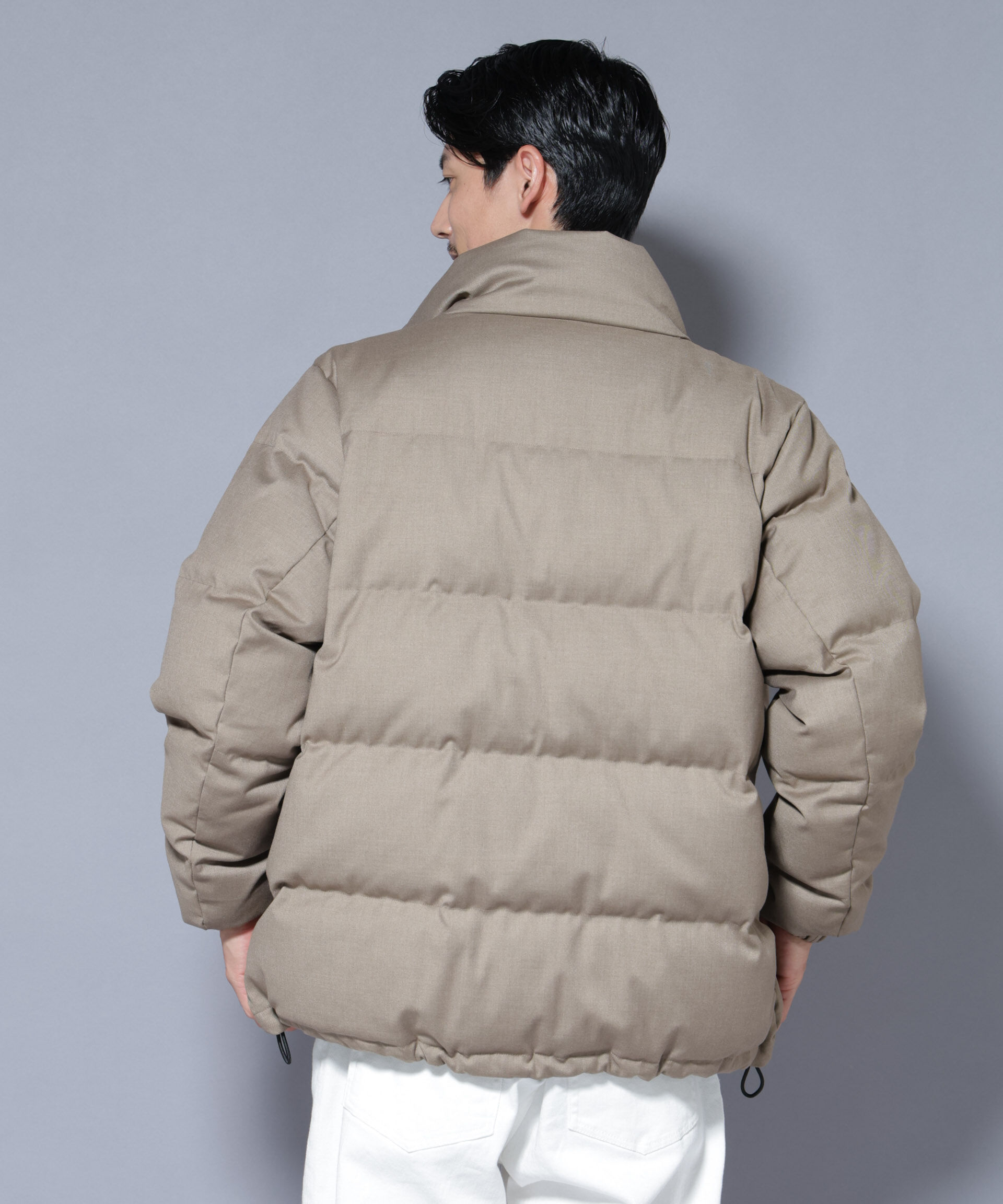 nano･universe「DELEGANTE エアリーサキソニー／グレンチェックTAIONダウンジャケット」|ダウン|